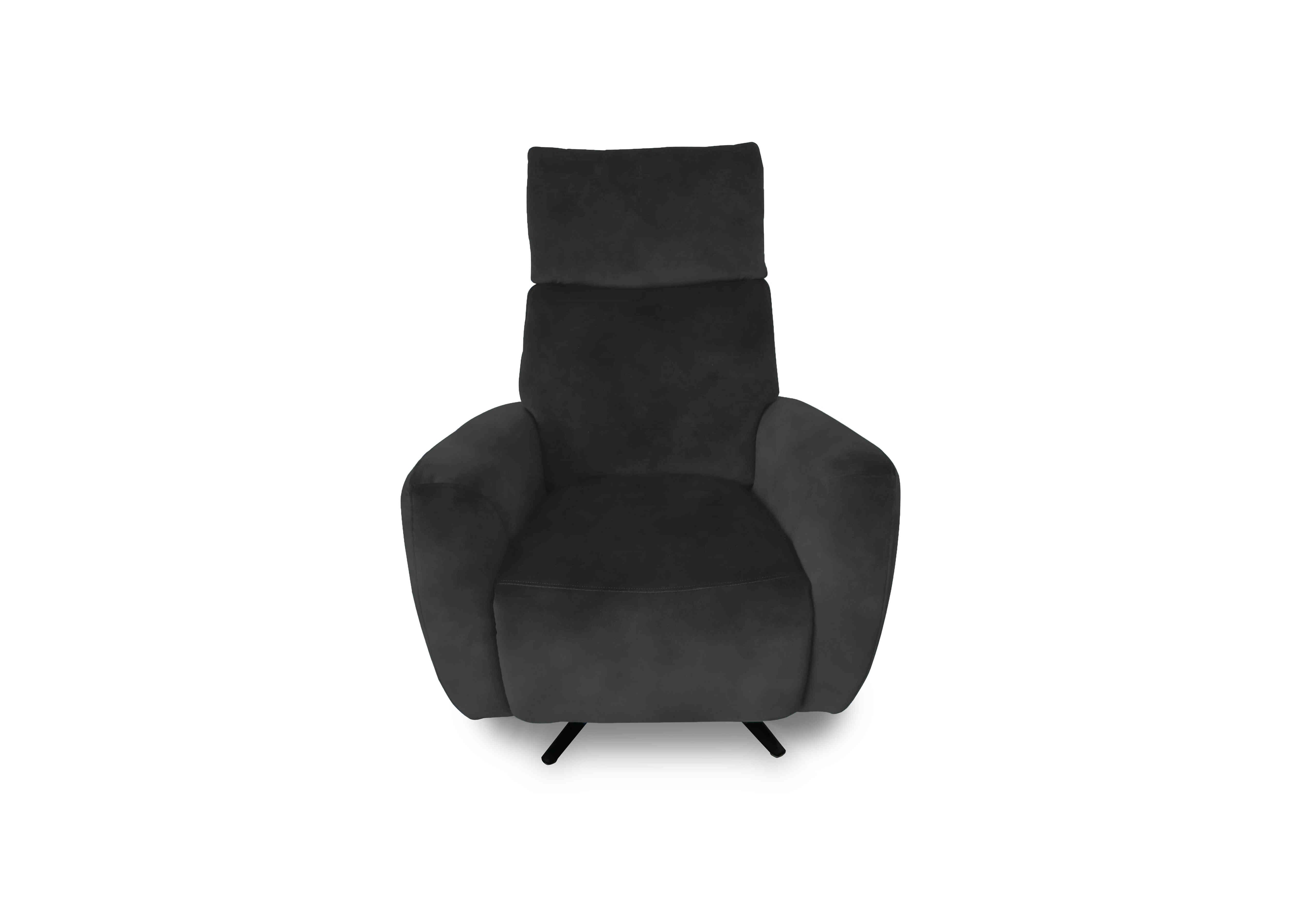Designer Chair Collection Granada Fabric Power Recliner Swivel Chair with Massage Feature in Sfa-Pey-R08 Graphite on Furniture Village