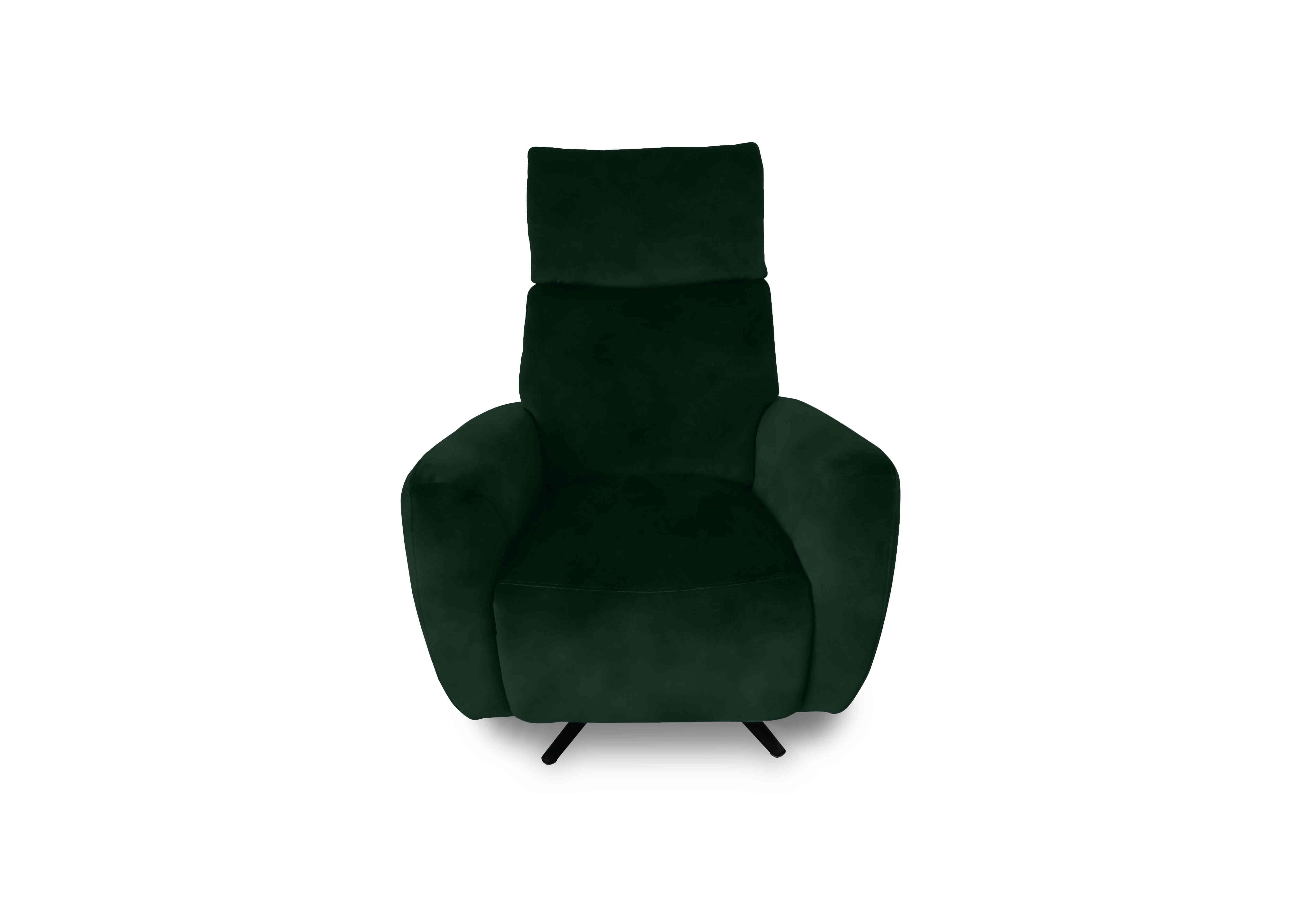 Designer Chair Collection Granada Fabric Power Recliner Swivel Chair with Massage Feature in Sfa-Pey-R11 Dark Green on Furniture Village
