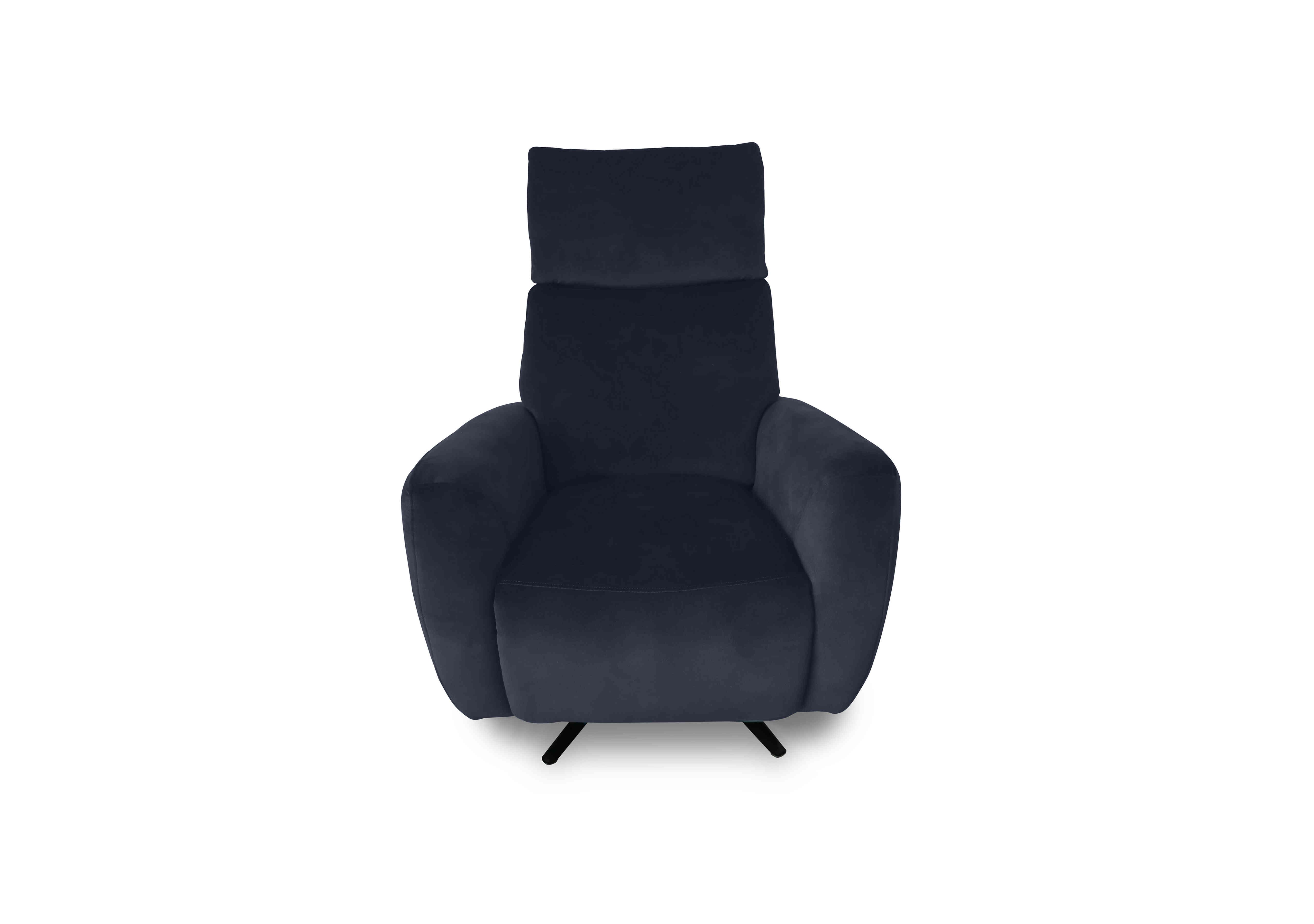 Designer Chair Collection Granada Fabric Power Recliner Swivel Chair with Massage Feature in Sfa-Pey-R15 Navy Blue on Furniture Village