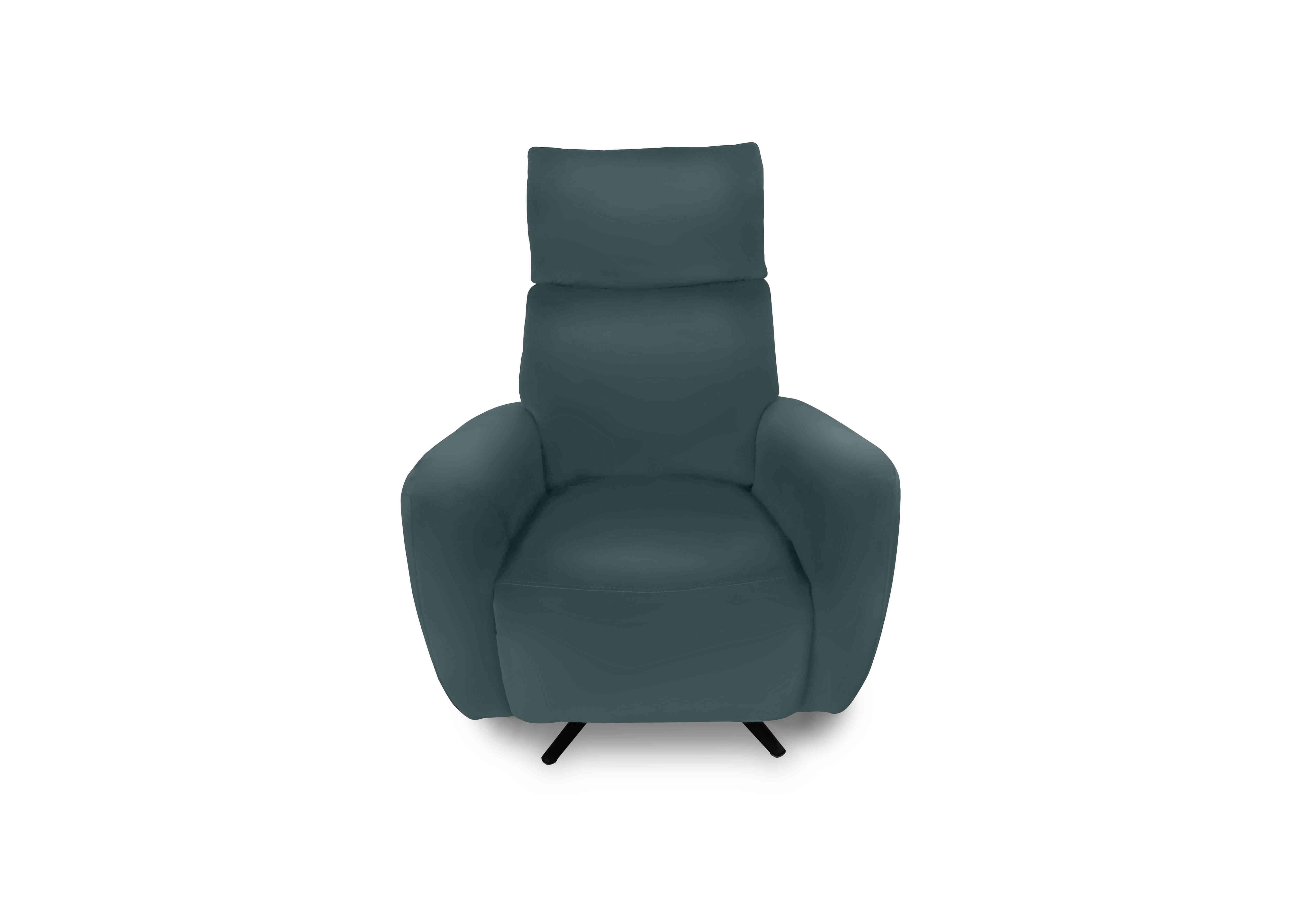 Designer Chair Collection Granada Leather Power Recliner Swivel Chair with Massage Feature in Bv-301e Lake Green on Furniture Village