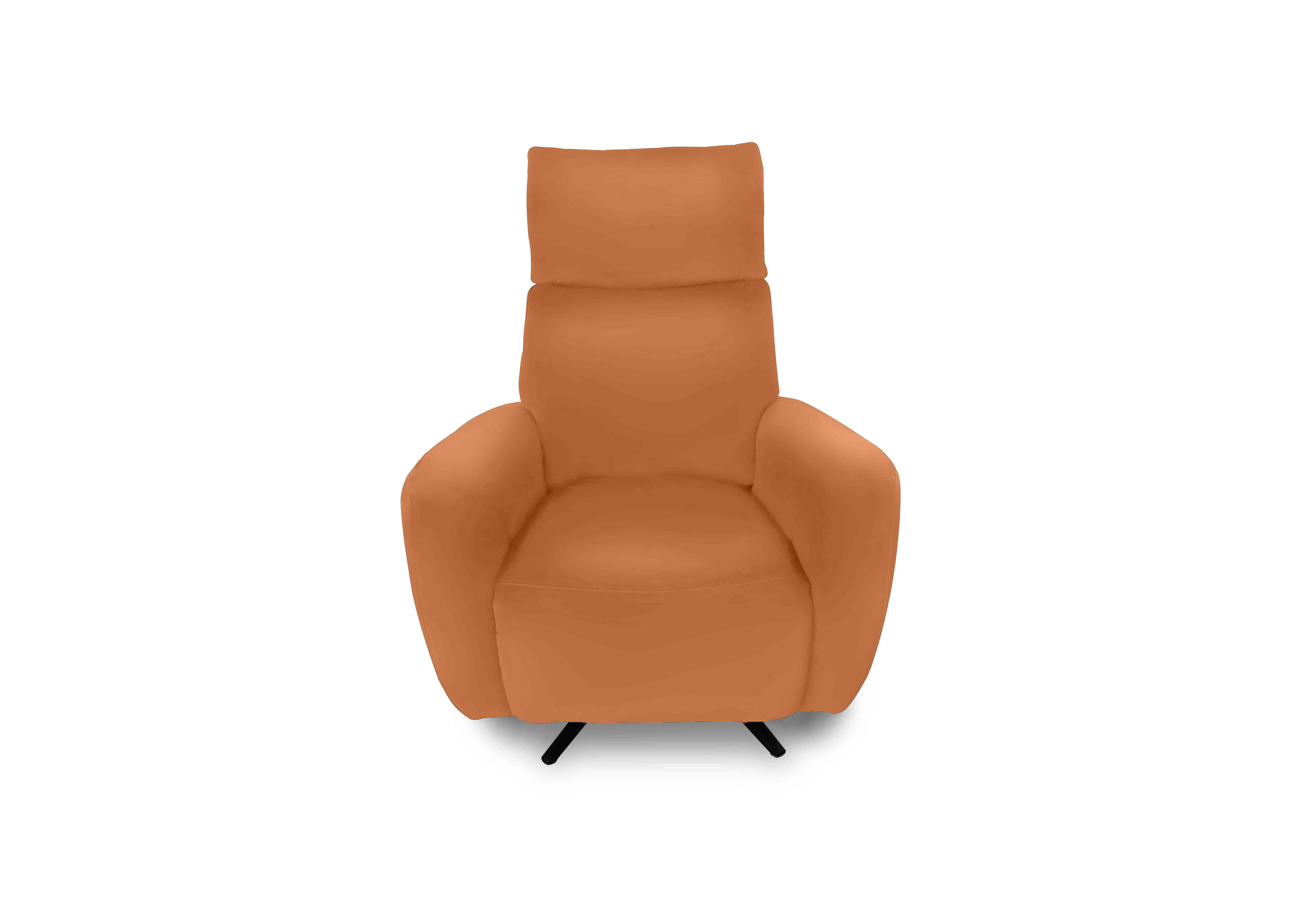 Designer Chair Collection Granada Leather Power Recliner Swivel Chair with Massage Feature in Bv-335e Honey Yellow on Furniture Village