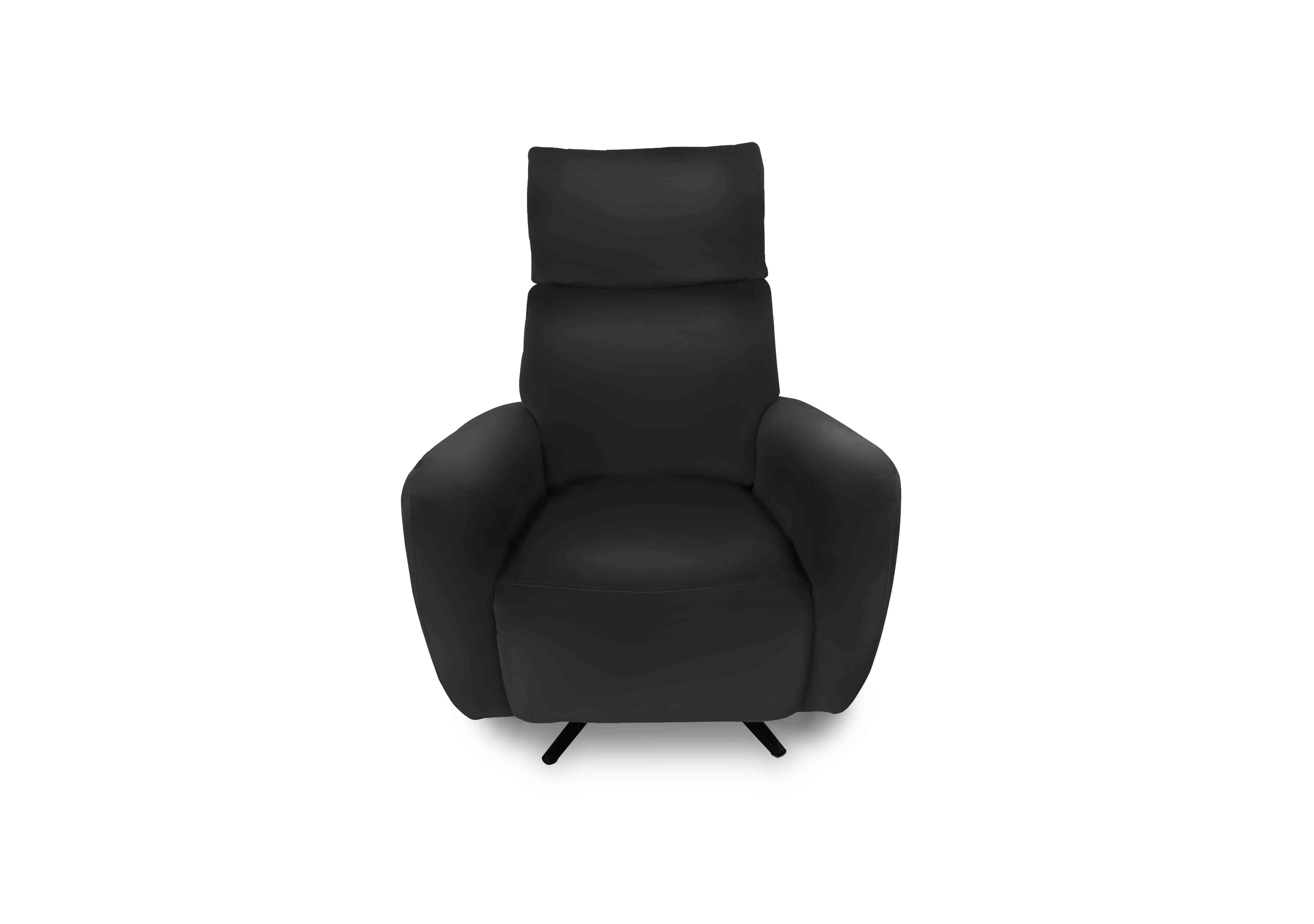 Designer Chair Collection Granada Leather Power Recliner Swivel Chair with Massage Feature in Bv-3500 Classic Black on Furniture Village