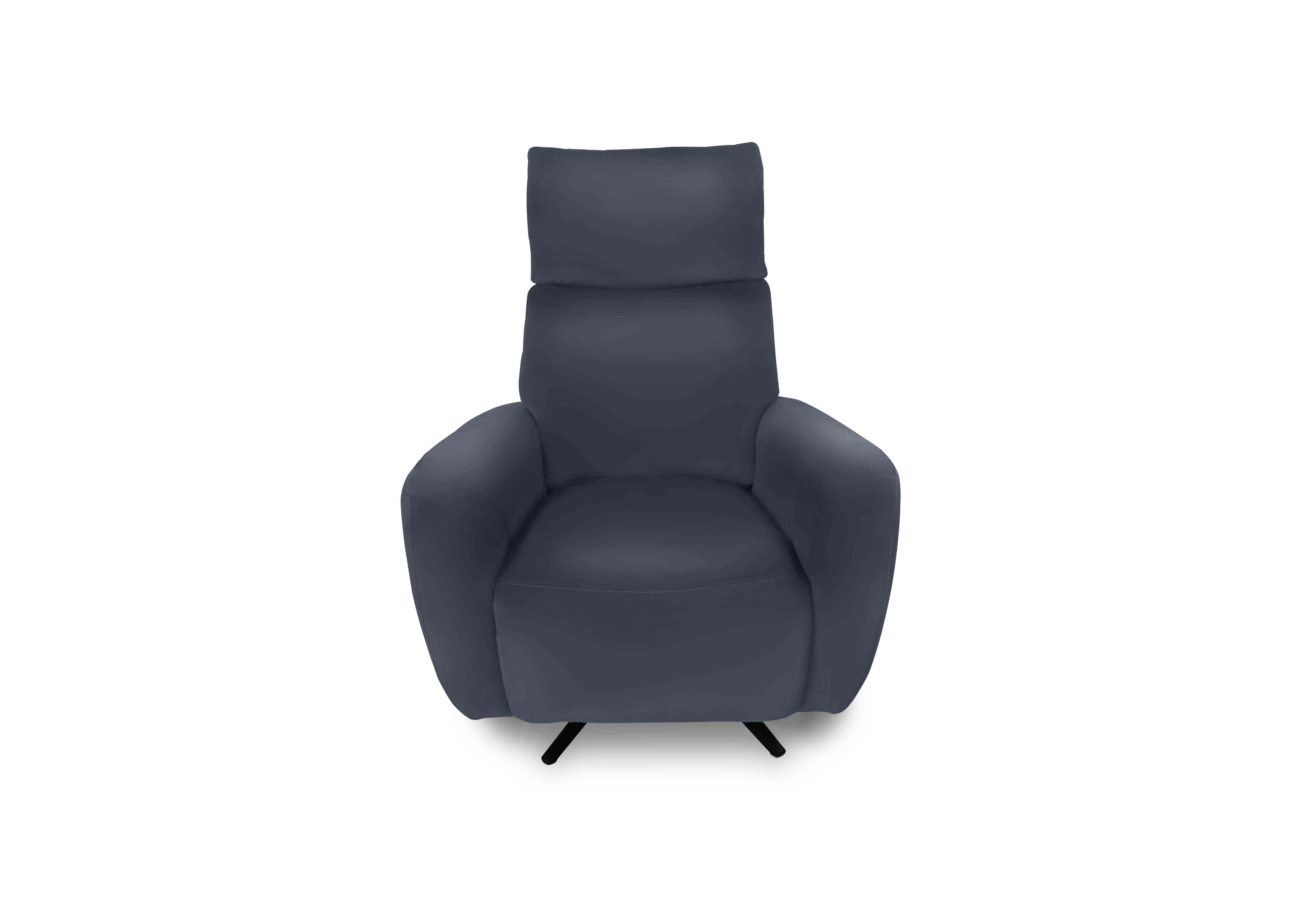 Designer Chair Collection Granada Leather Power Recliner Swivel Chair with Massage Feature in Hw-313e Ocean Blue on Furniture Village