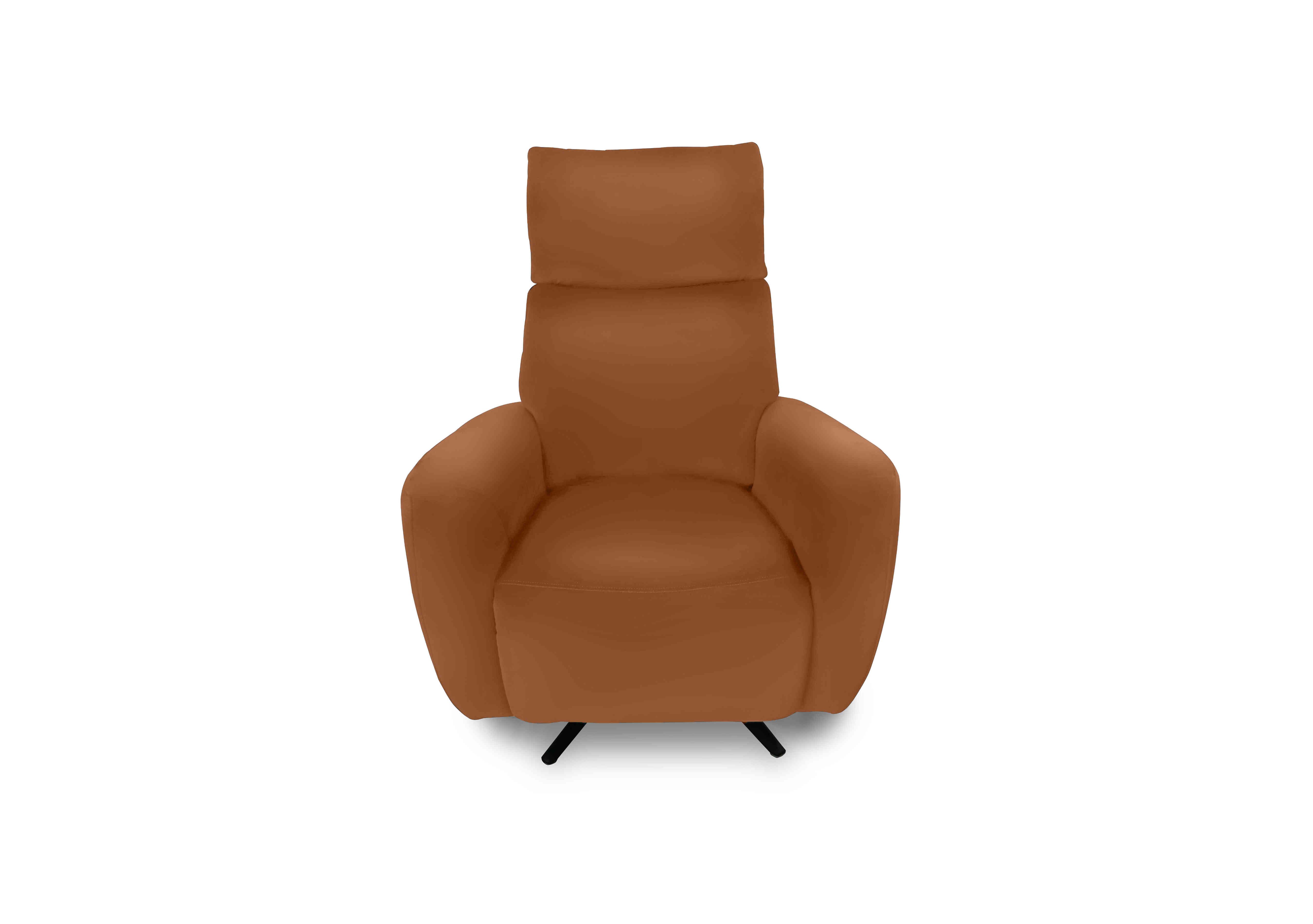 Designer Chair Collection Granada Leather Power Recliner Swivel Chair with Massage Feature in Hw-602b Pecan Brown on Furniture Village
