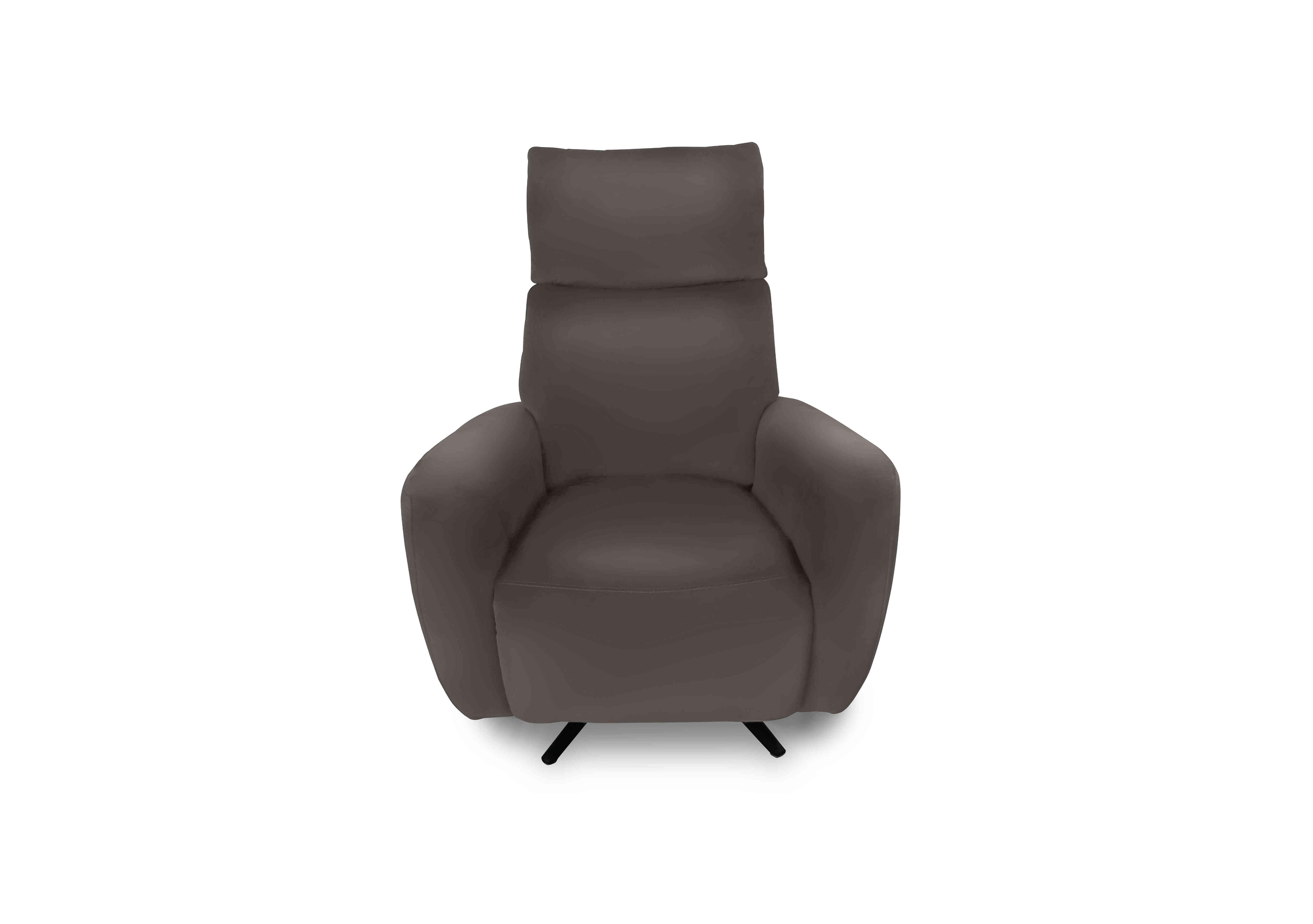 Designer Chair Collection Granada Leather Power Recliner Swivel Chair with Massage Feature in Nc-088e Charcoal Grey on Furniture Village