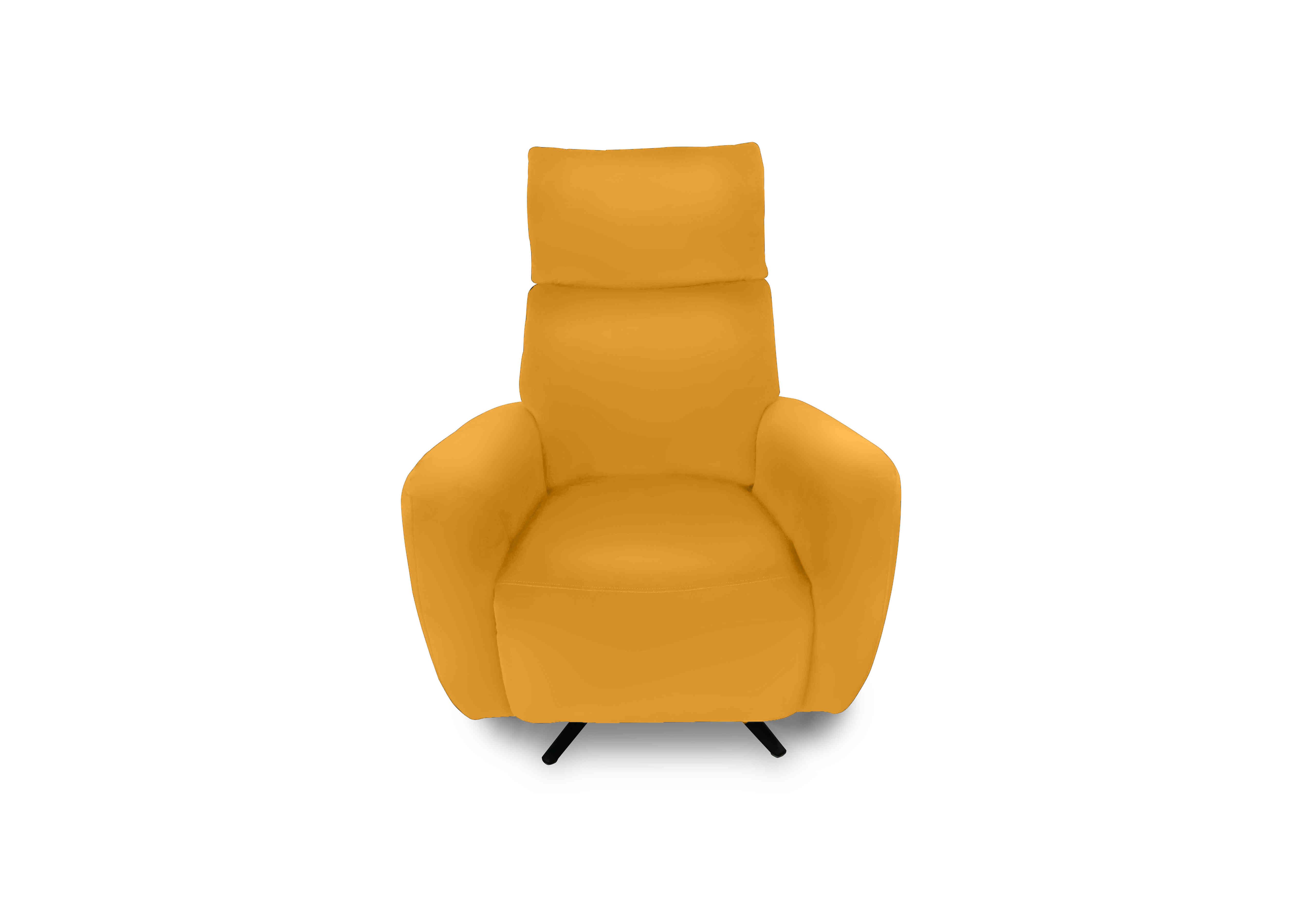 Designer Chair Collection Granada Leather Power Recliner Swivel Chair with Massage Feature in Nc-303e Sunflower on Furniture Village