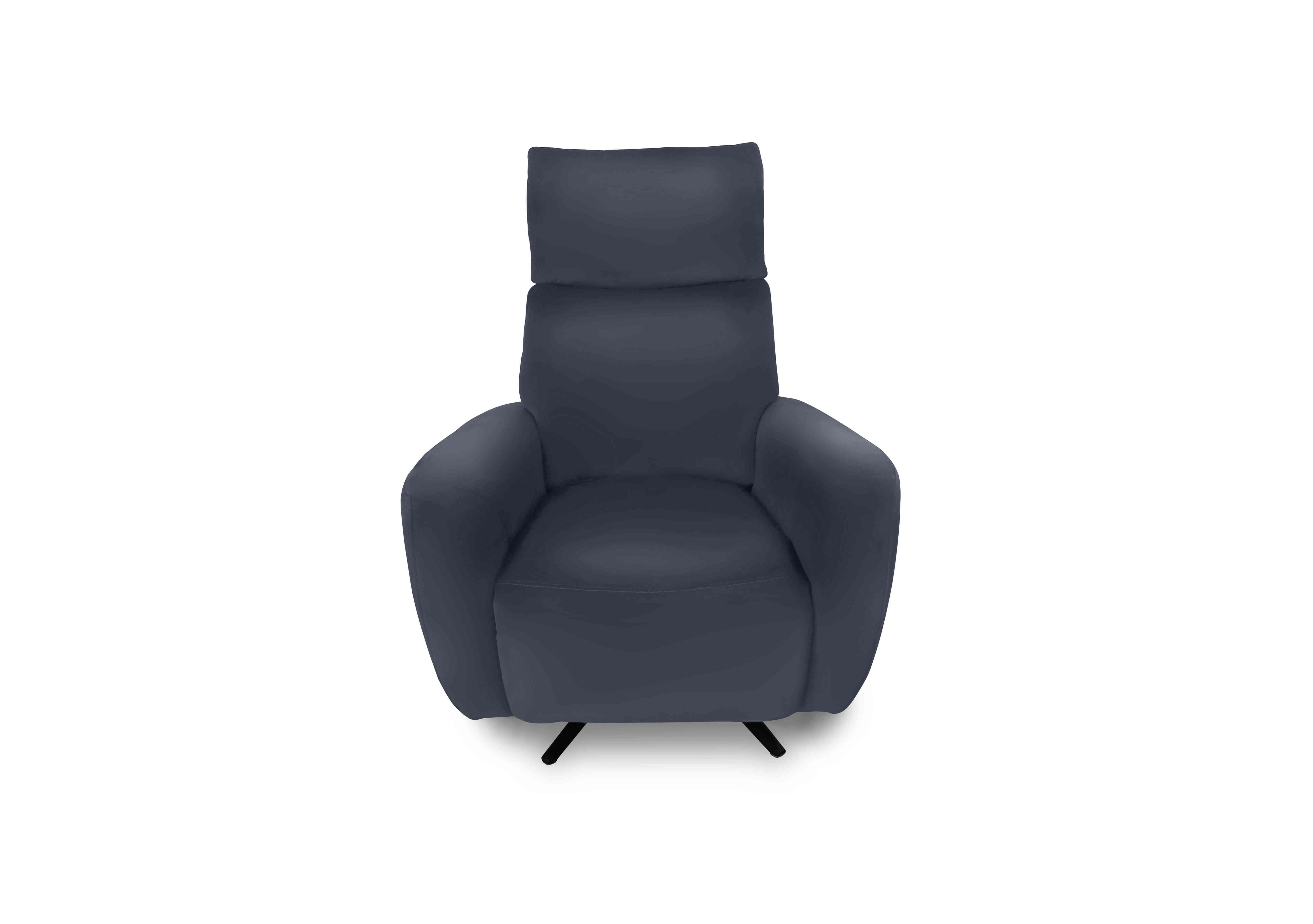 Designer Chair Collection Granada Leather Power Recliner Swivel Chair with Massage Feature in Nc-313e Ocean Blue on Furniture Village