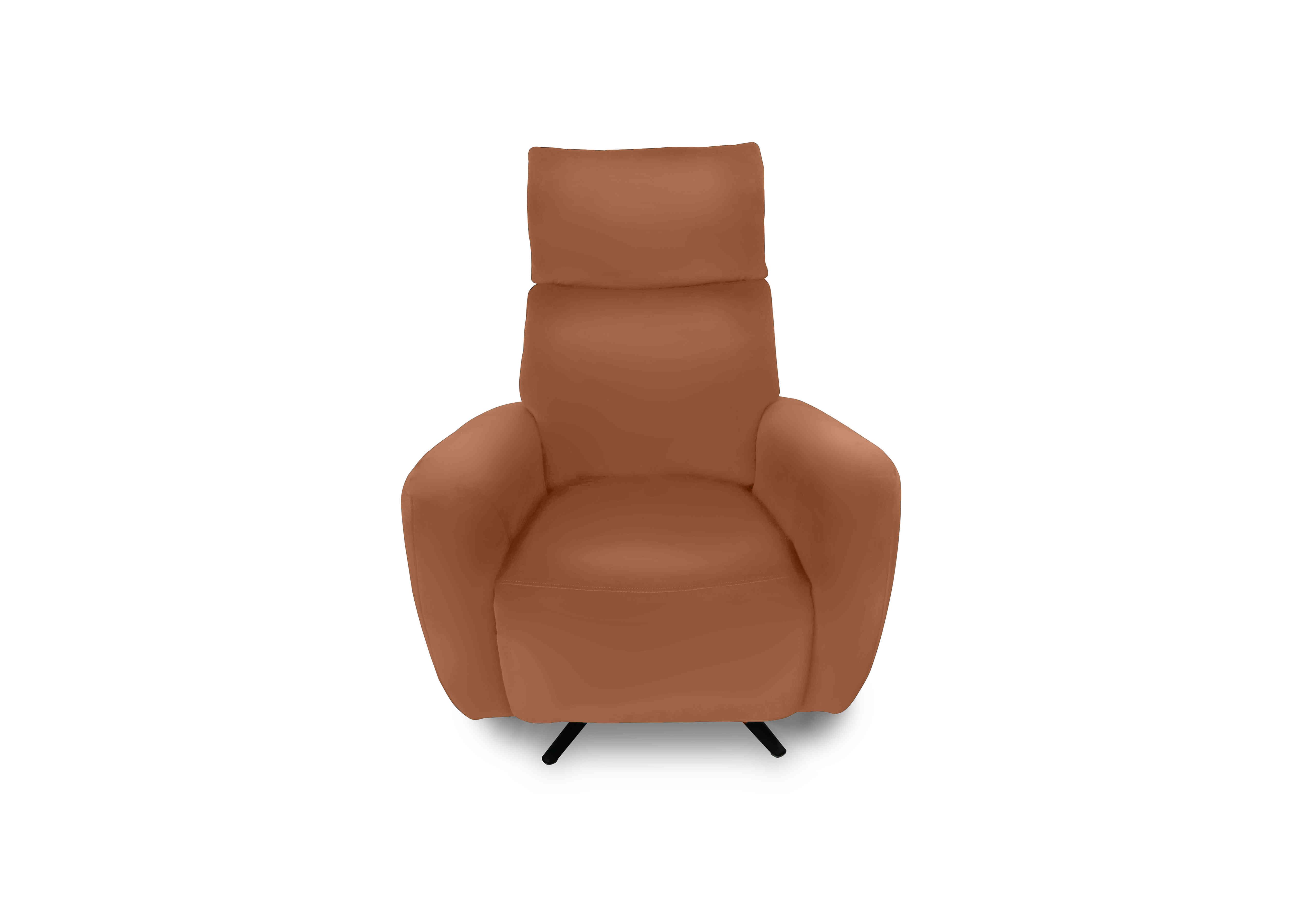 Designer Chair Collection Granada Leather Power Recliner Swivel Chair with Massage Feature in Nc-334e Pecan Brown on Furniture Village