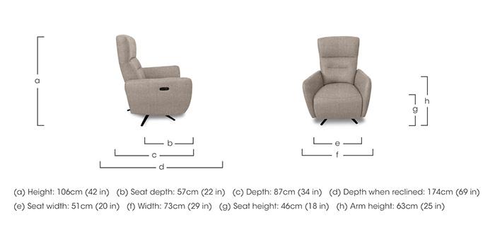 Designer Chair Collection Le Mans Fabric Dual Power Recliner Swivel Chair in  on Furniture Village