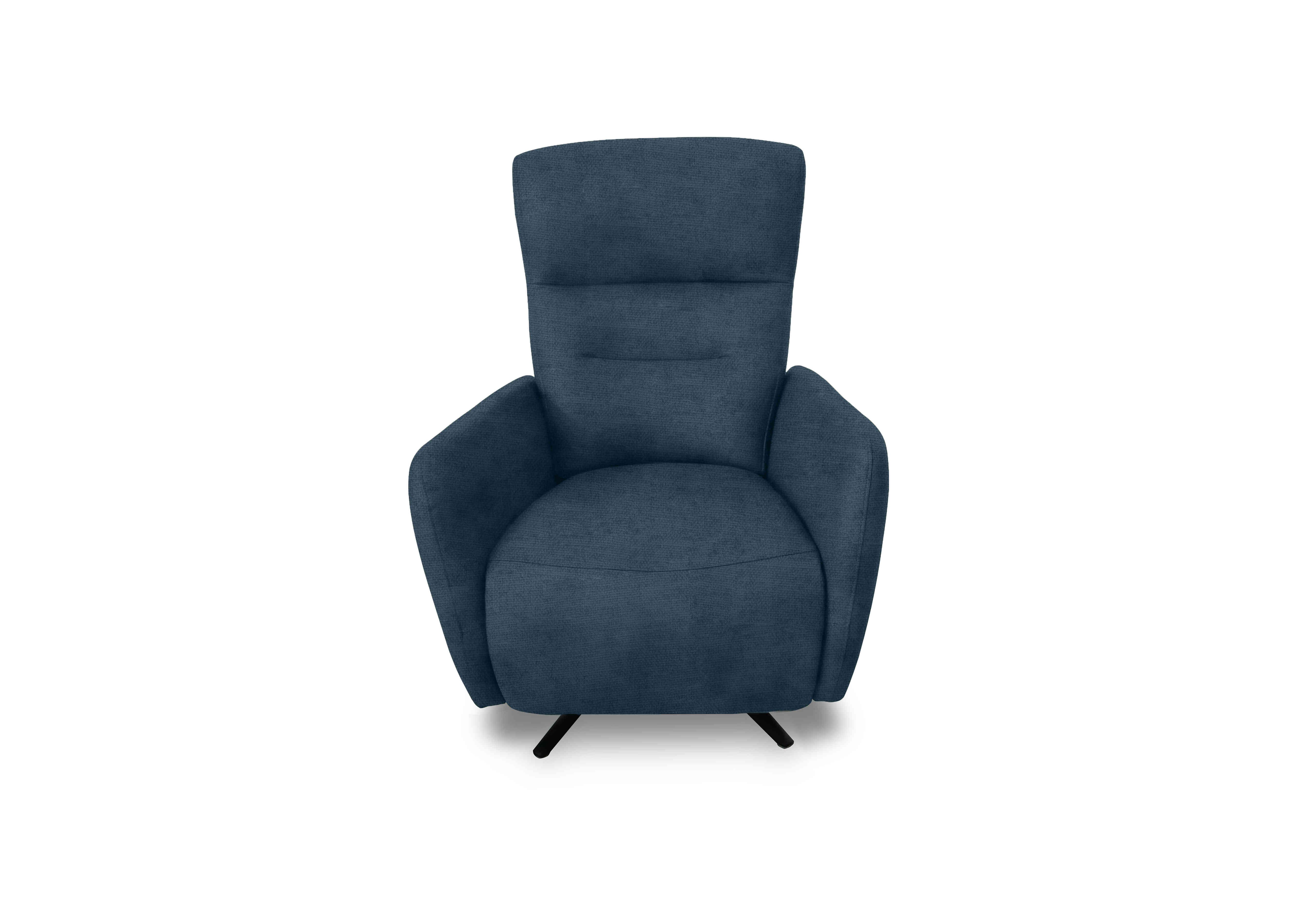 Designer Chair Collection Le Mans Fabric Dual Power Recliner Swivel Chair in Fab-Coe-R303 Silverish Blue on Furniture Village