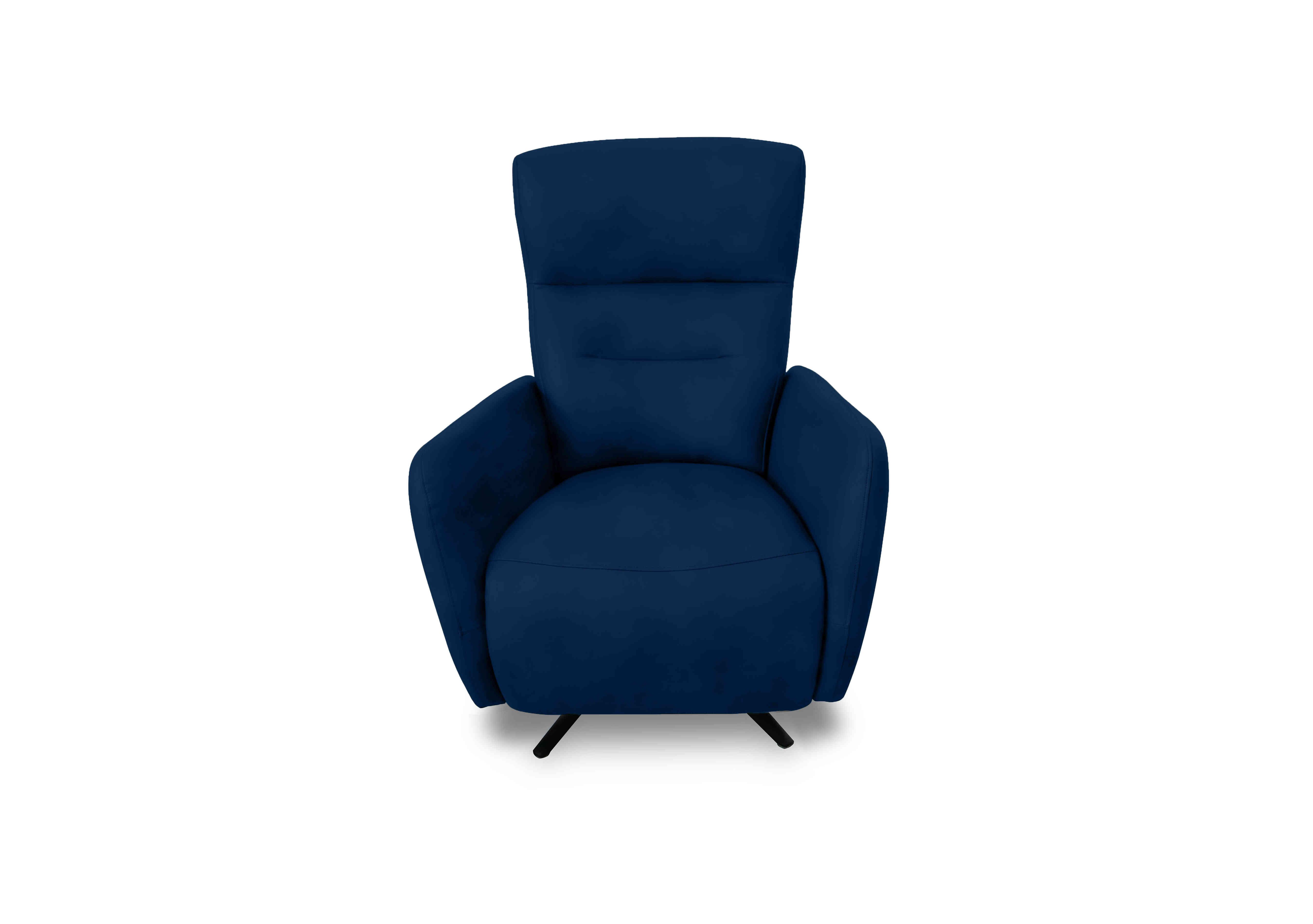 Designer Chair Collection Le Mans Fabric Dual Power Recliner Swivel Chair in Fab-Meg-R28 Navy on Furniture Village