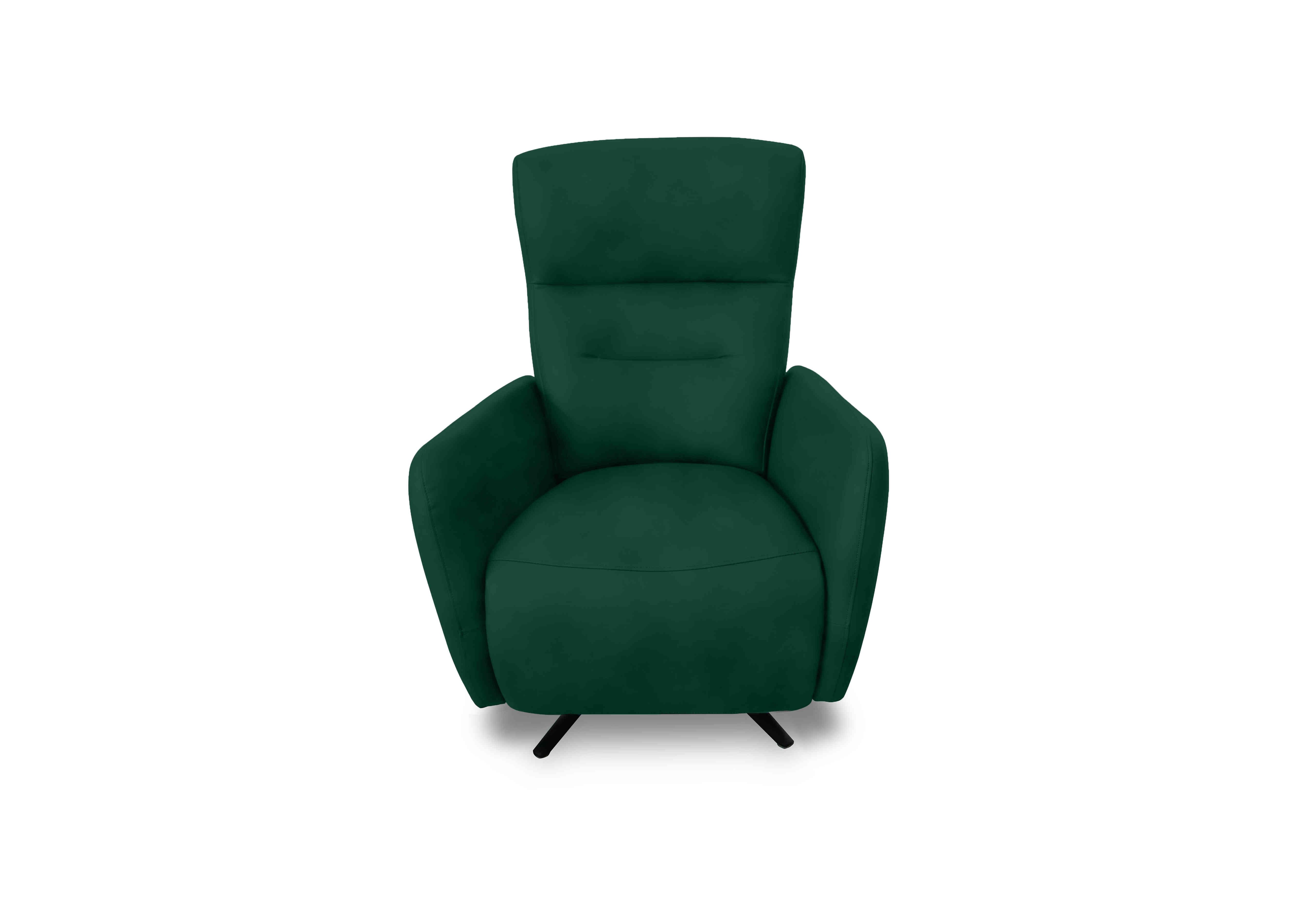 Designer Chair Collection Le Mans Fabric Dual Power Recliner Swivel Chair in Fab-Meg-R37 Emerald Green on Furniture Village