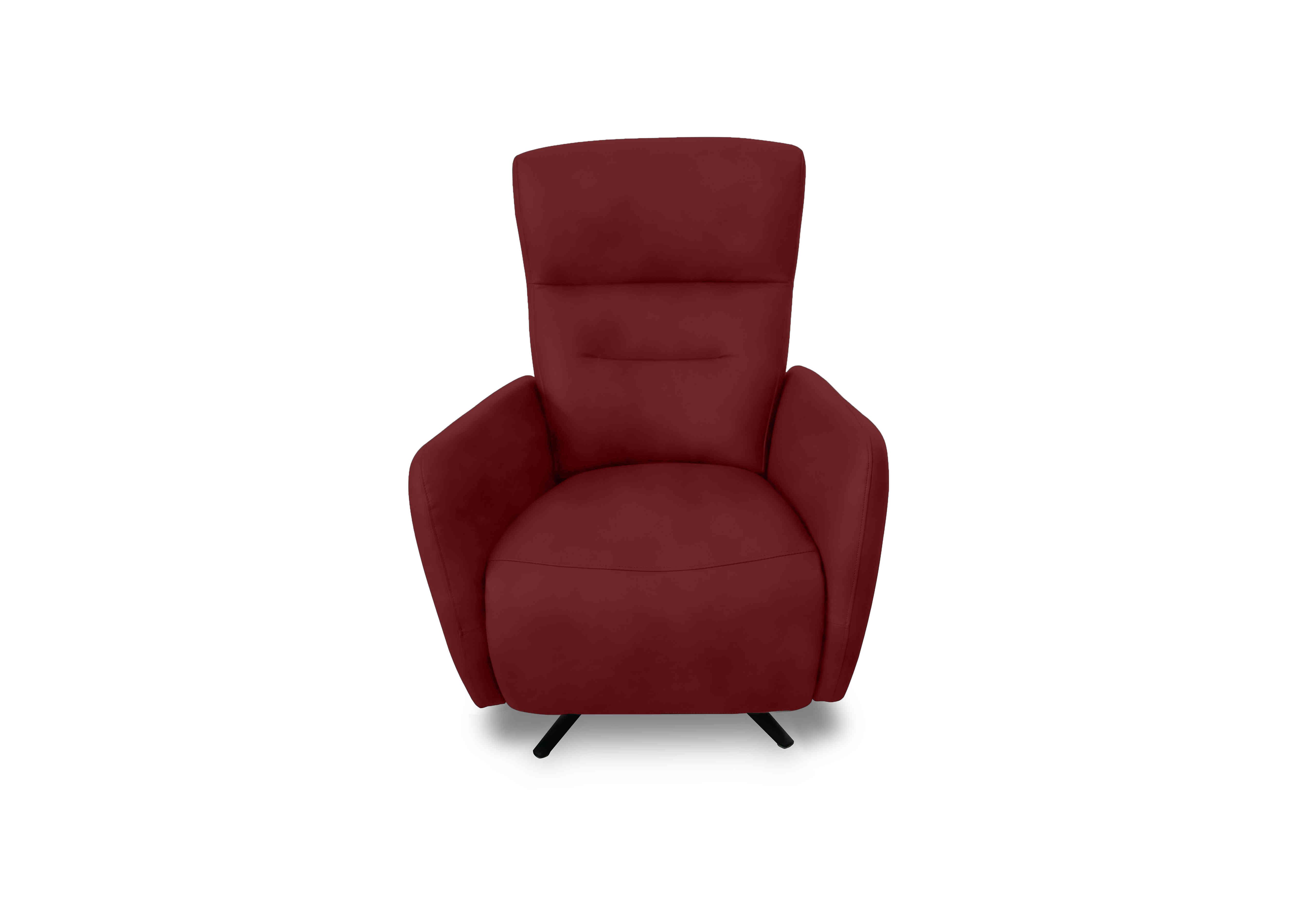 Designer Chair Collection Le Mans Fabric Dual Power Recliner Swivel Chair in Fab-Meg-R65 Burgundy on Furniture Village