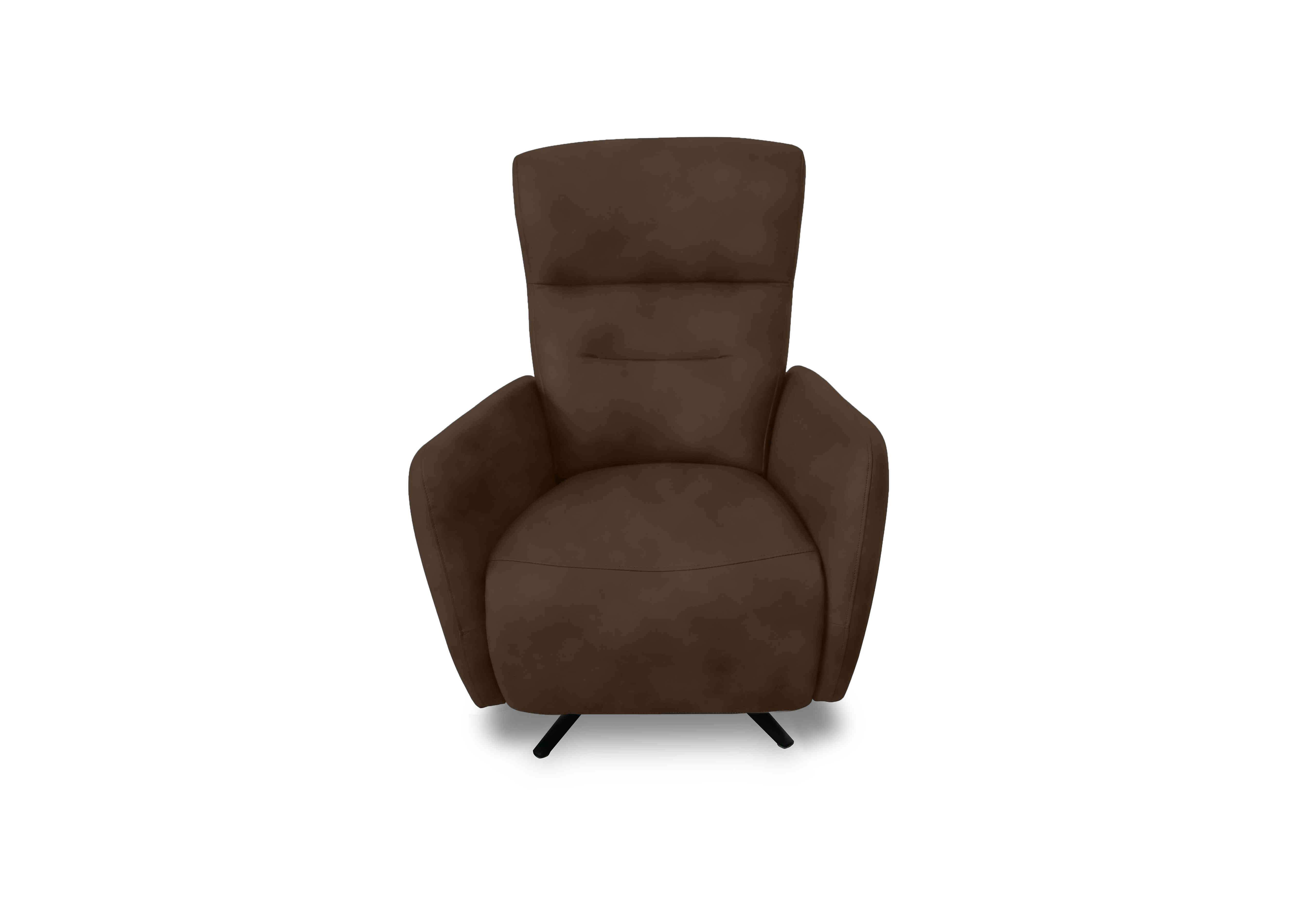 Designer Chair Collection Le Mans Fabric Dual Power Recliner Swivel Chair in Sfa-Pey-R04 Dark Chocolate on Furniture Village