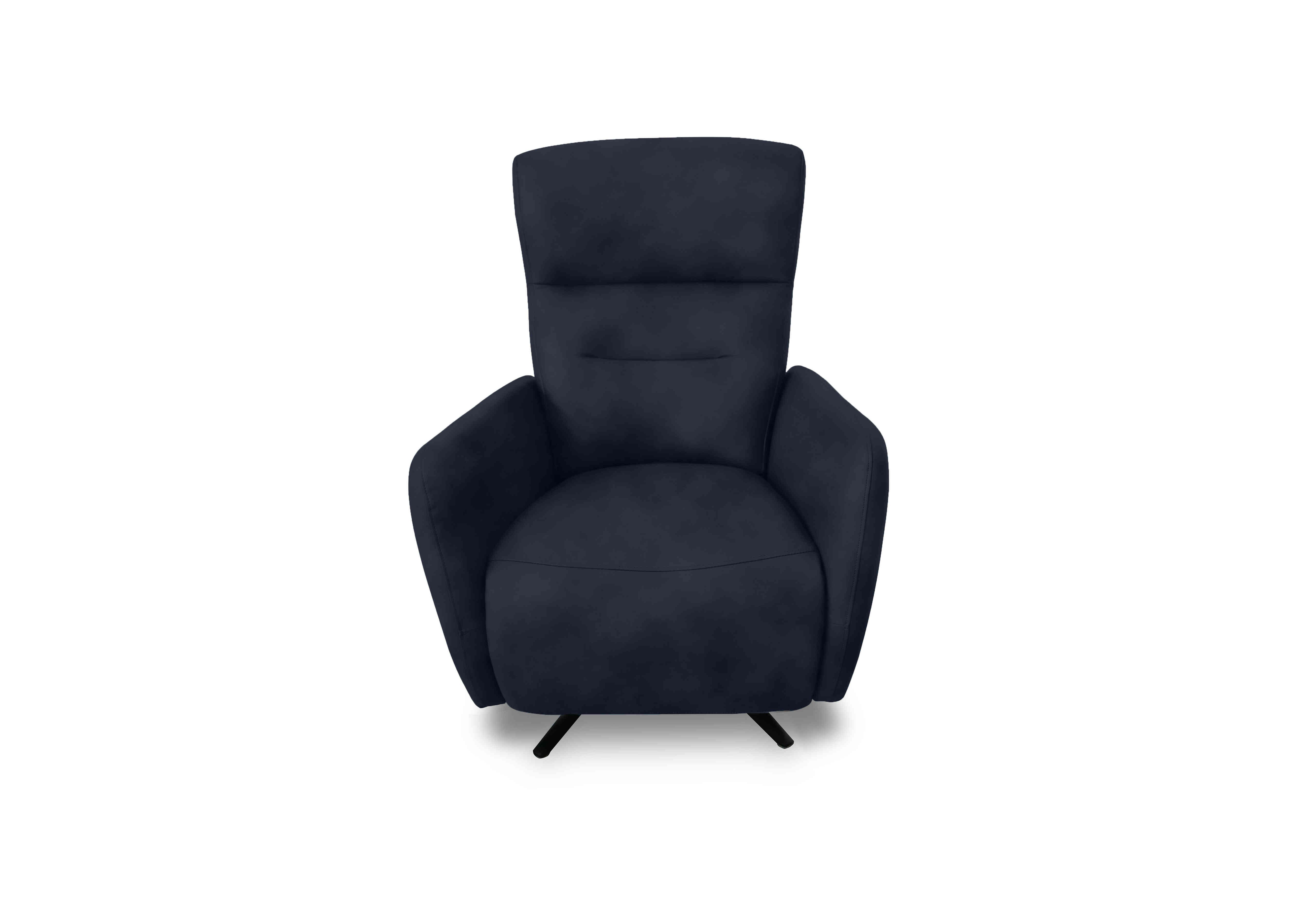 Designer Chair Collection Le Mans Fabric Dual Power Recliner Swivel Chair in Sfa-Pey-R15 Navy Blue on Furniture Village