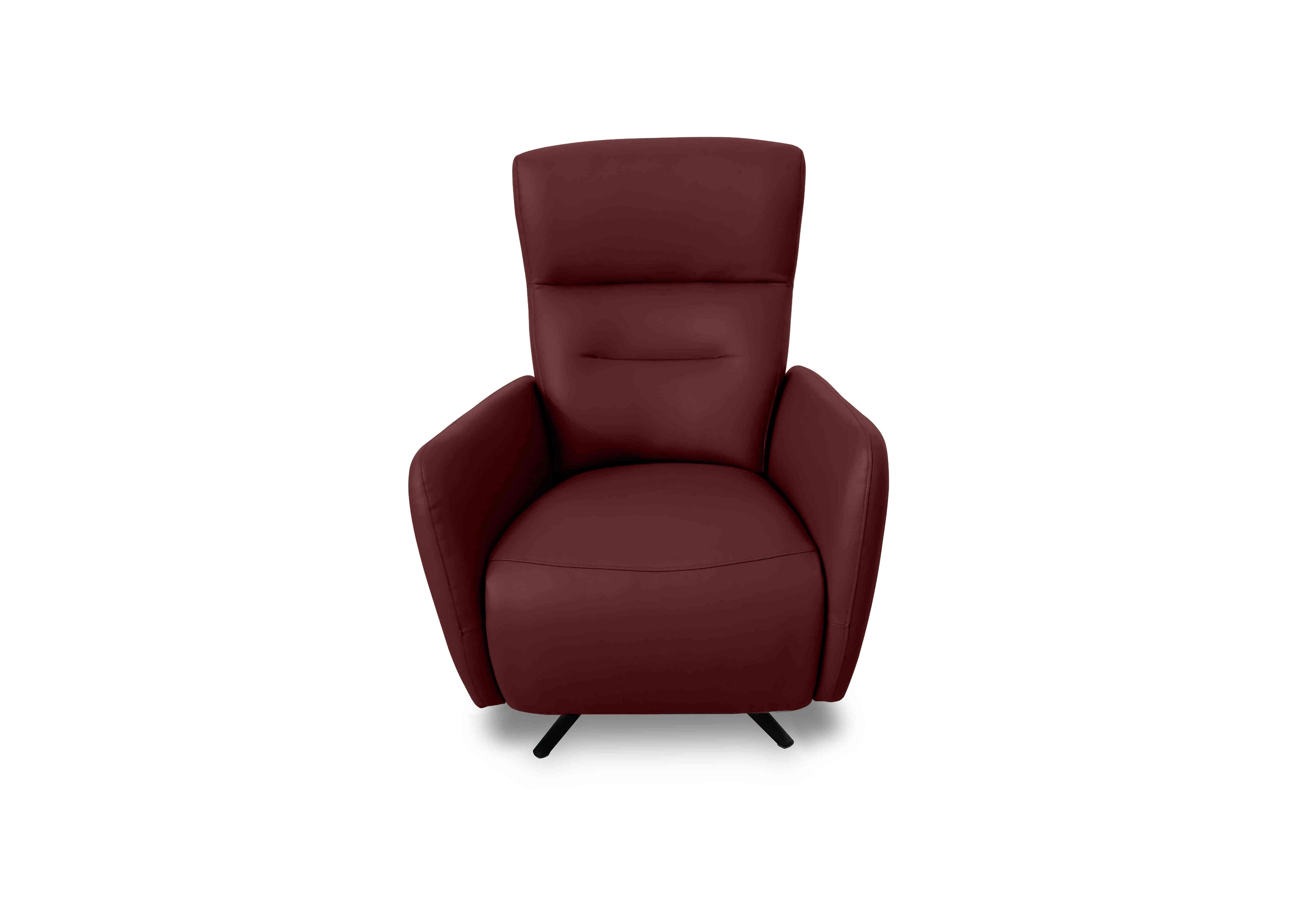 Designer Chair Collection Le Mans Leather Dual Power Recliner Swivel Chair in Bv-035c Deep Red on Furniture Village