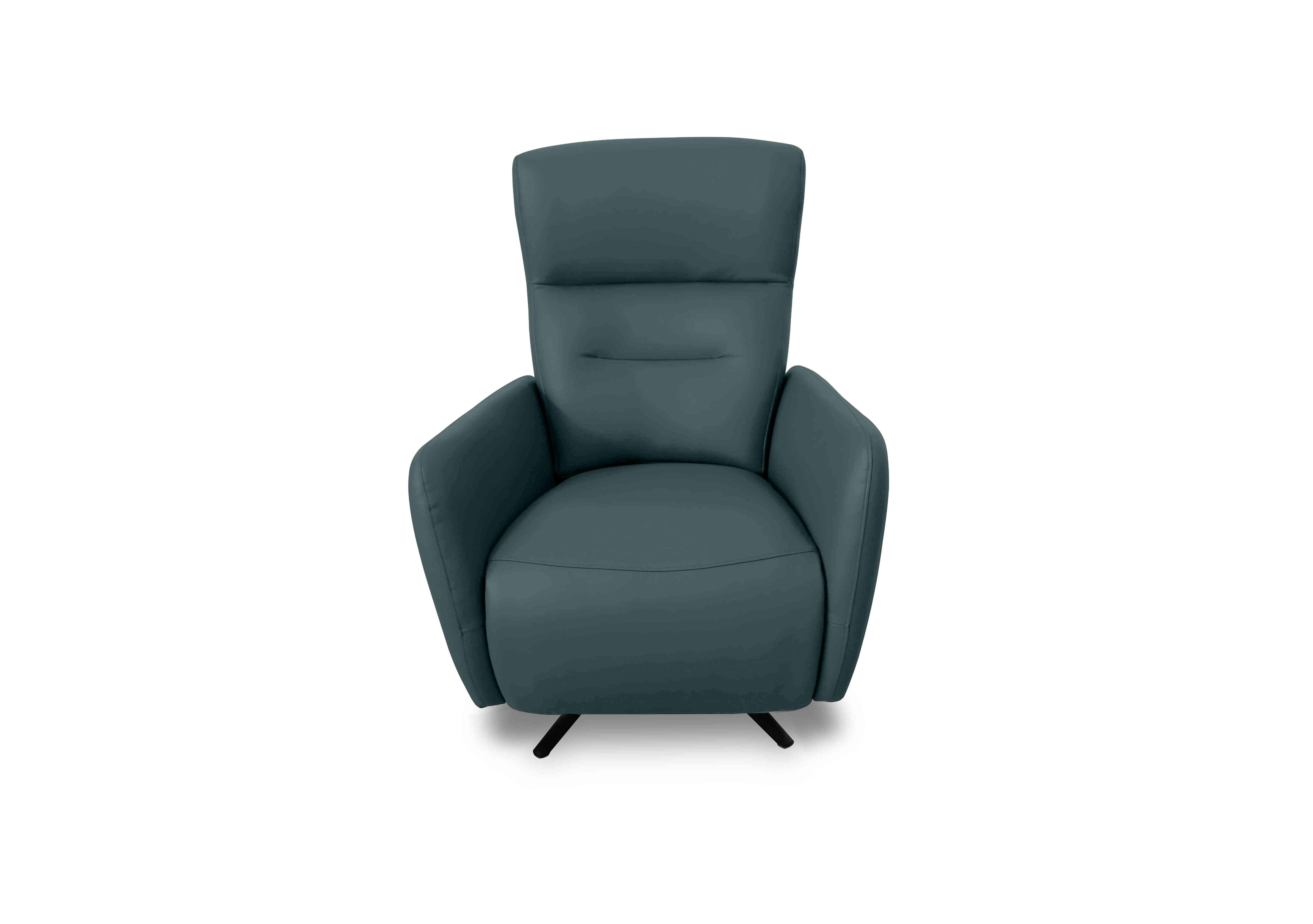 Designer Chair Collection Le Mans Leather Dual Power Recliner Swivel Chair in Bv-301e Lake Green on Furniture Village