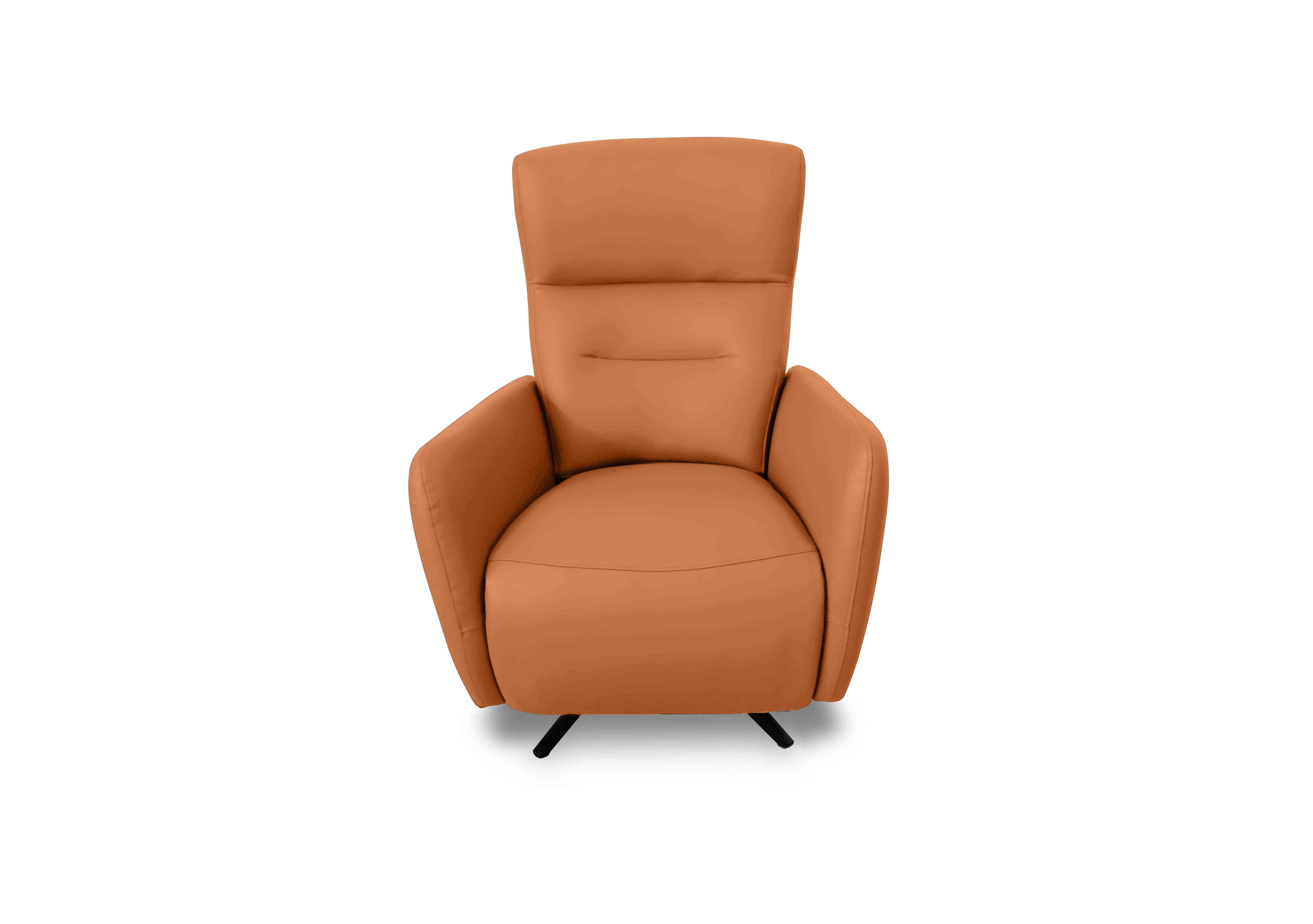 Designer Chair Collection Le Mans Leather Dual Power Recliner Swivel Chair in Bv-335e Honey Yellow on Furniture Village