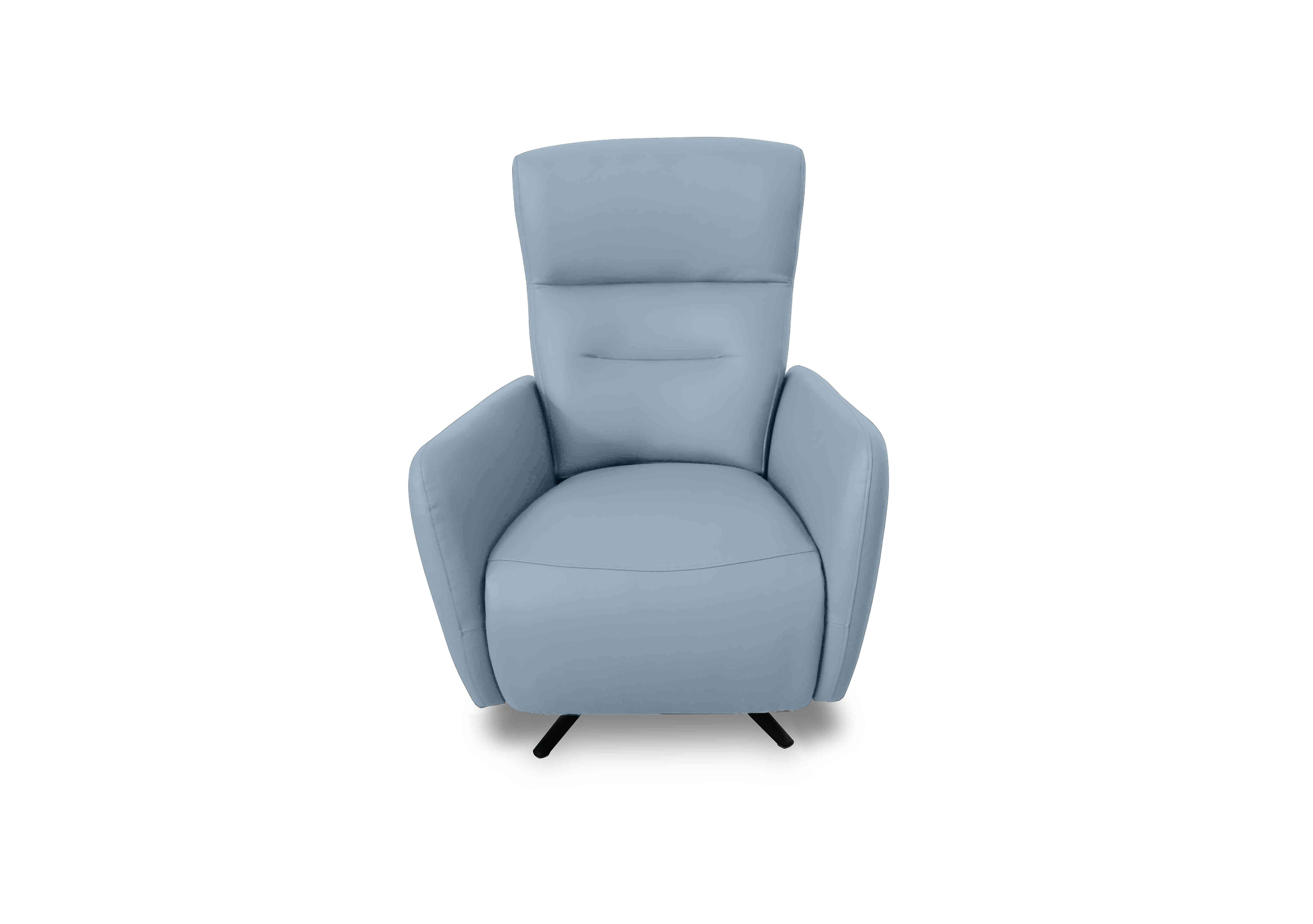 Designer Chair Collection Le Mans Leather Dual Power Recliner Swivel Chair in Nc-026e Pearl Blue on Furniture Village