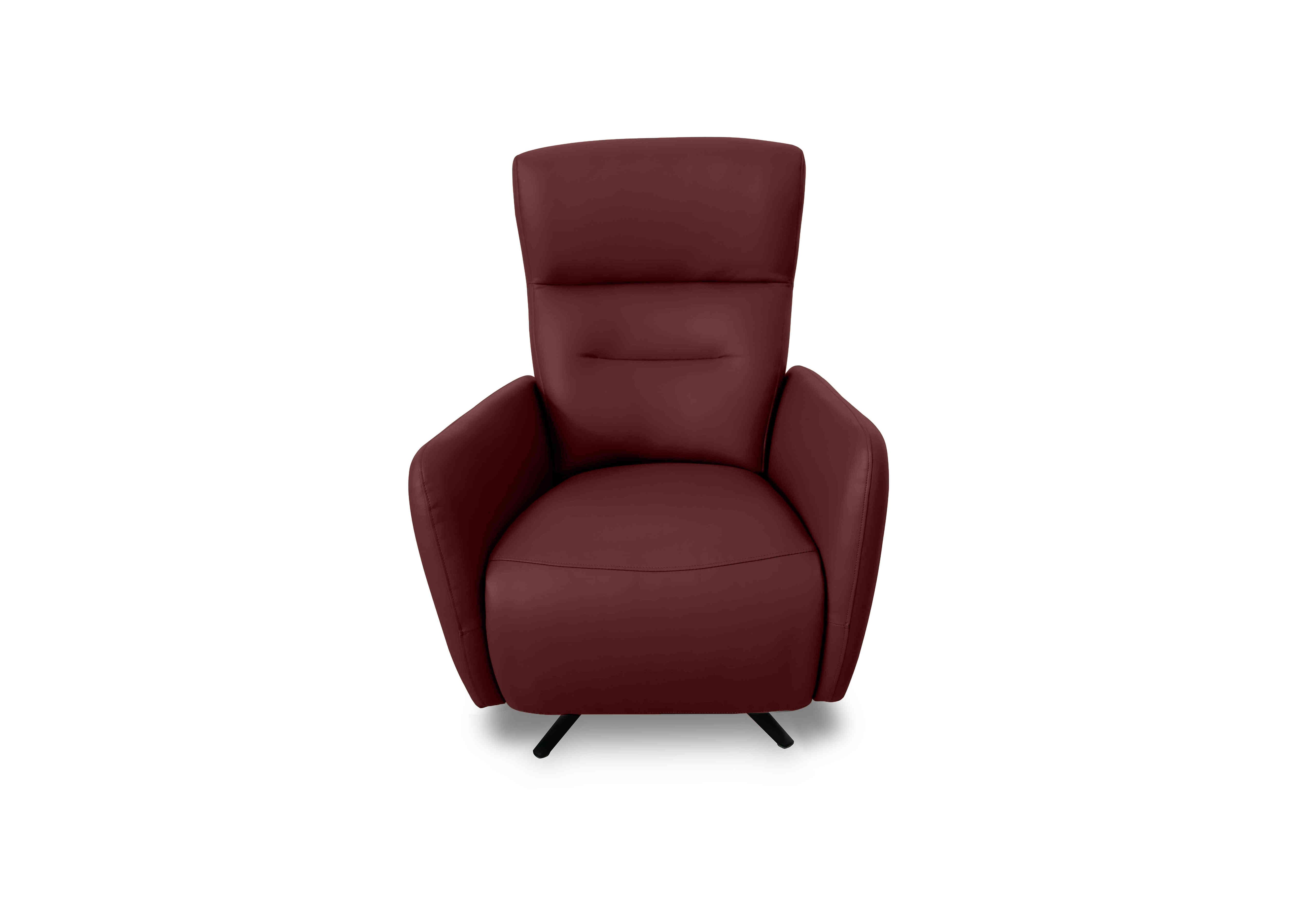 Designer Chair Collection Le Mans Leather Dual Power Recliner Swivel Chair in Nc-035c Deep Red on Furniture Village