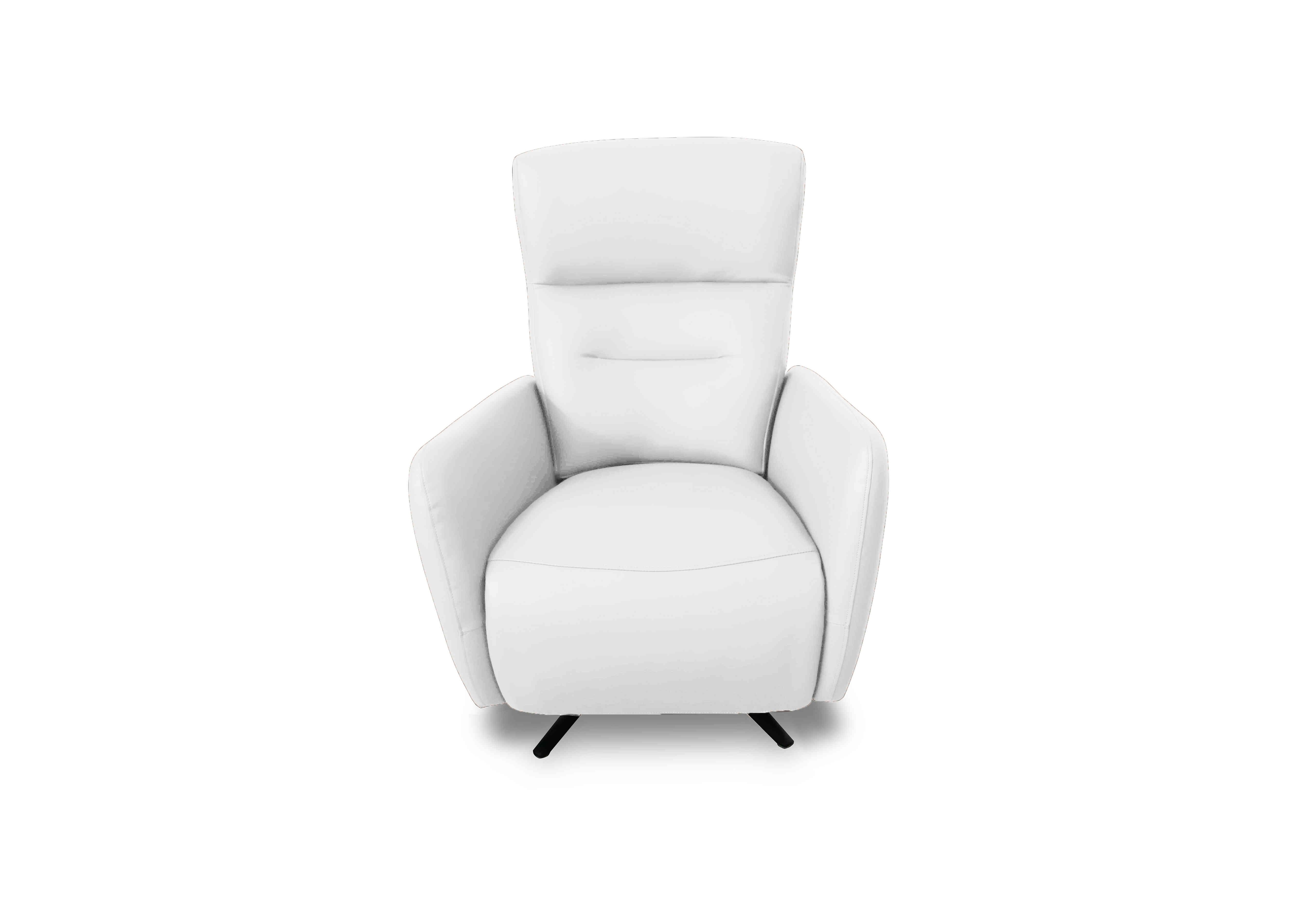 Designer Chair Collection Le Mans Leather Dual Power Recliner Swivel Chair in Nc-744d Star White on Furniture Village