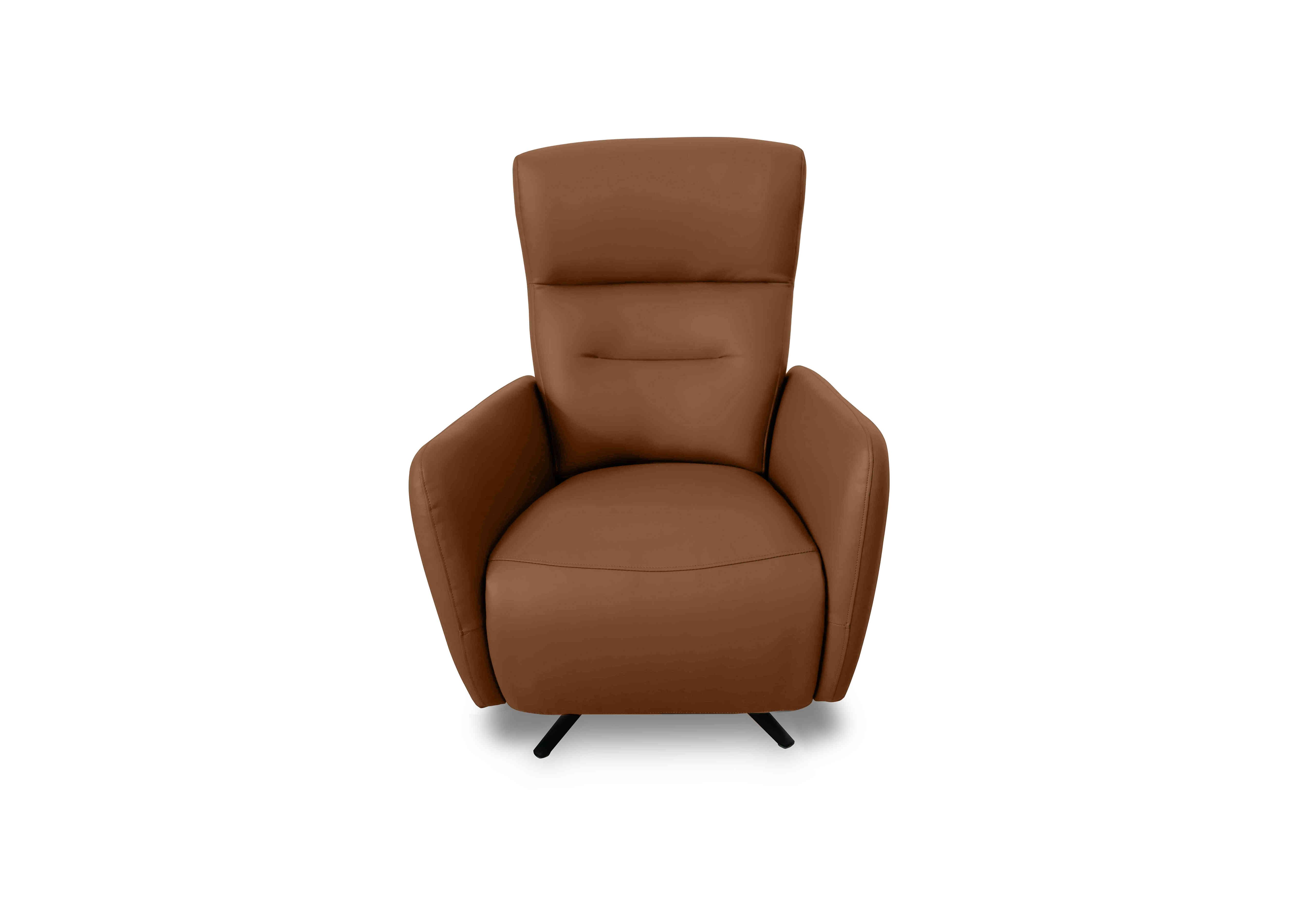 Designer Chair Collection Le Mans Leather Dual Power Recliner Swivel Chair in Nw-334e Pecan on Furniture Village