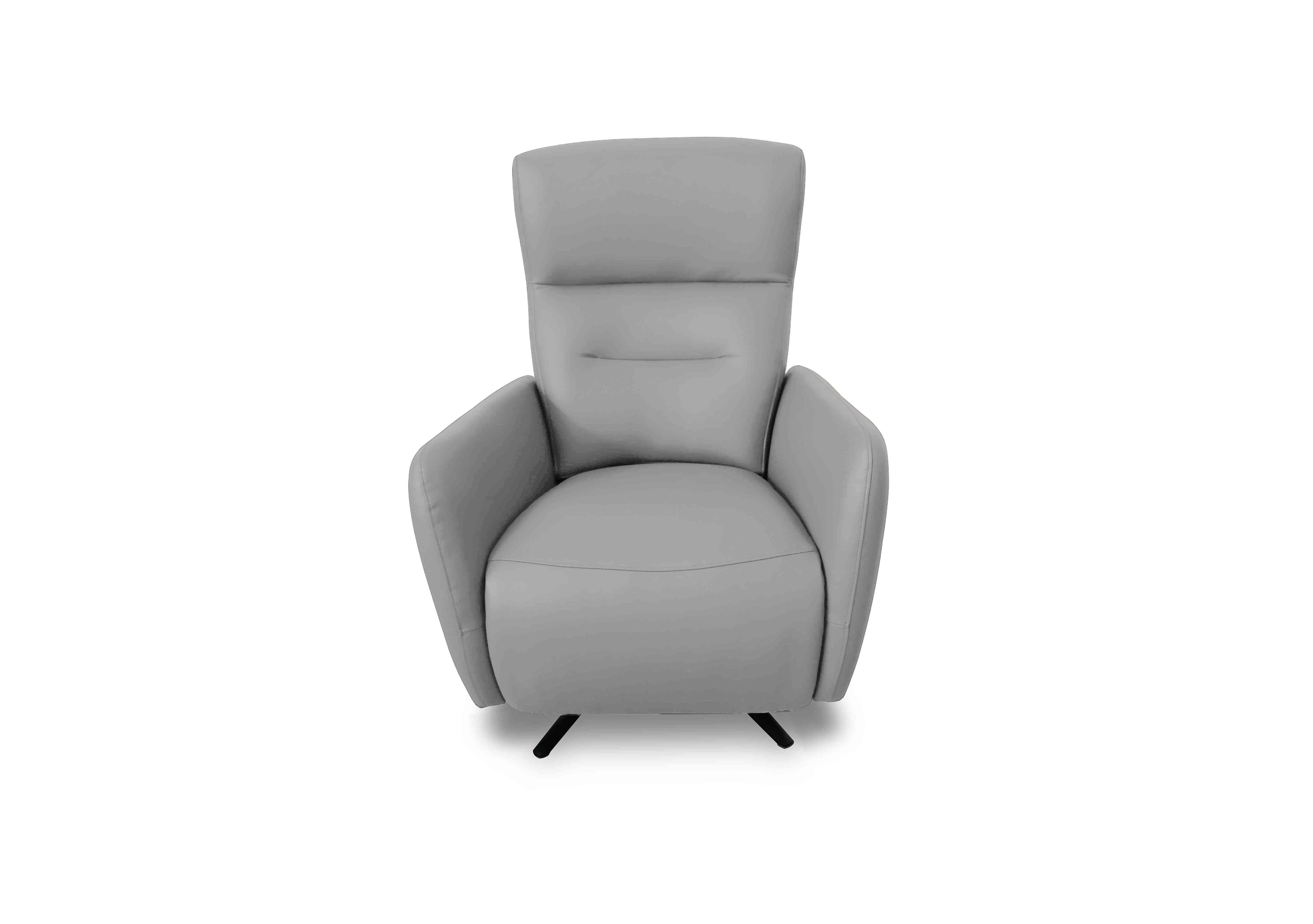 Designer Chair Collection Le Mans Leather Dual Power Recliner Swivel Chair in Nw-516e Light Grey on Furniture Village