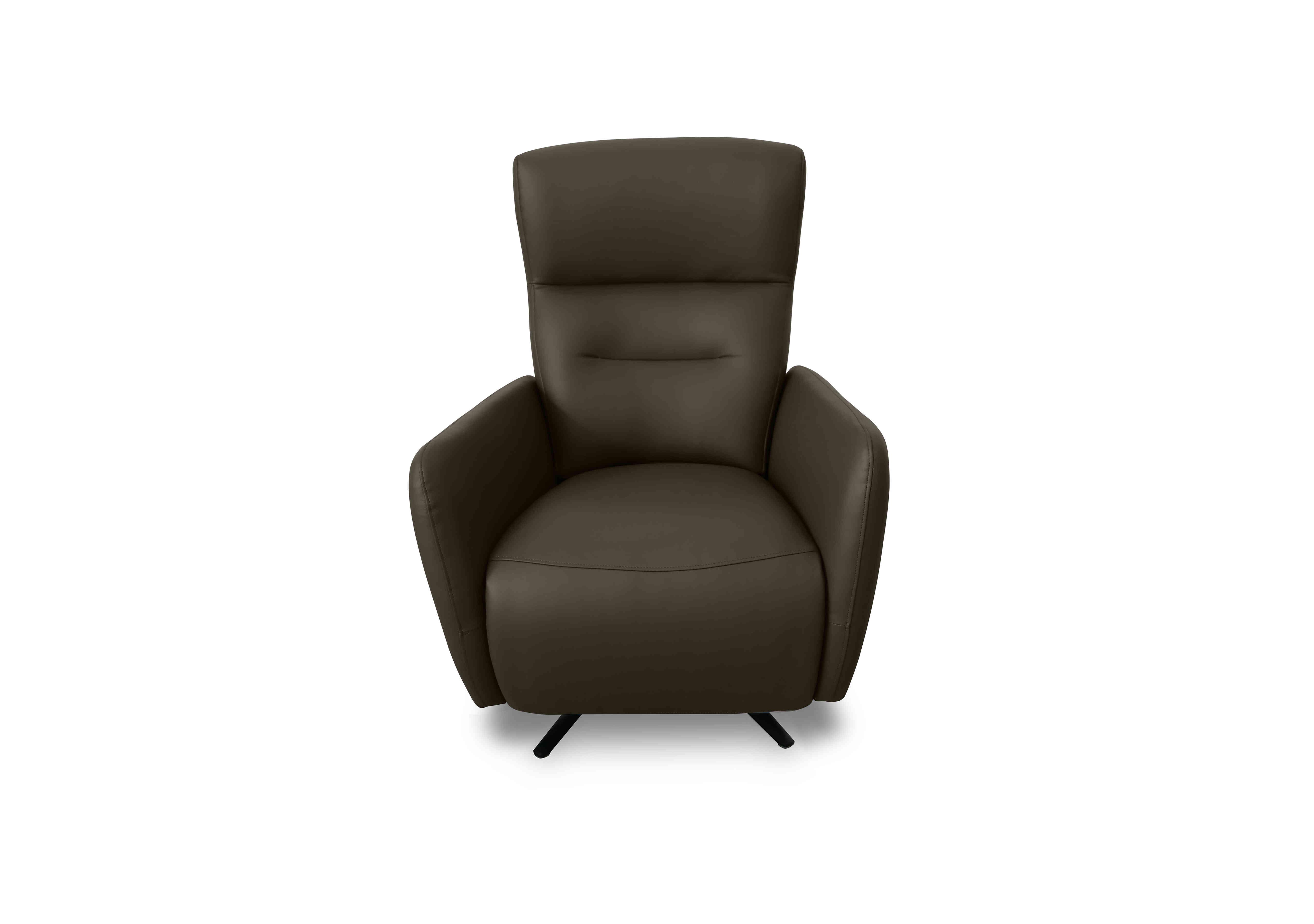 Designer Chair Collection Le Mans Leather Dual Power Recliner Swivel Chair in Nw-548e Olive on Furniture Village