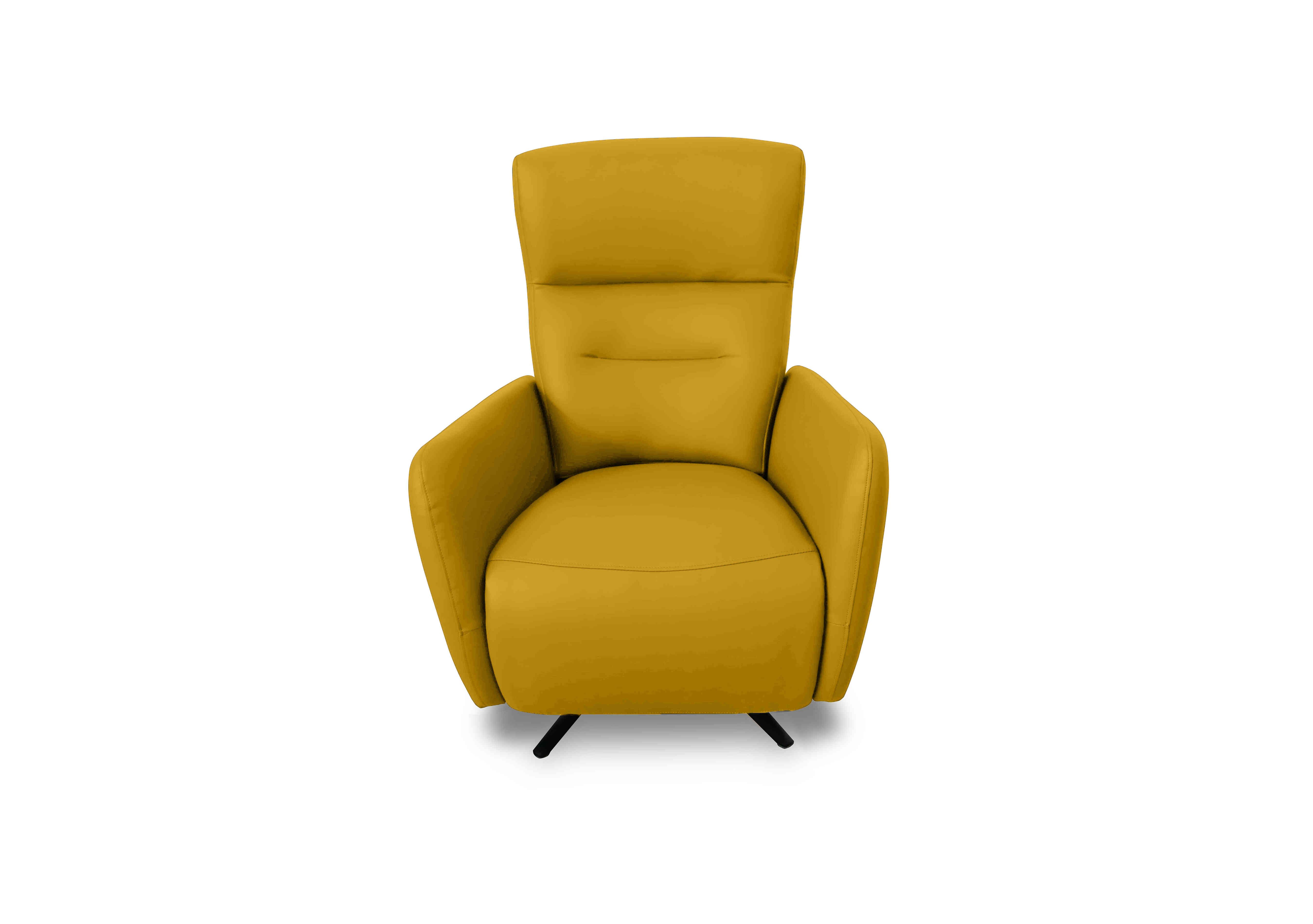 Designer Chair Collection Le Mans Leather Dual Power Recliner Swivel Chair in Nw-663e Yellow on Furniture Village