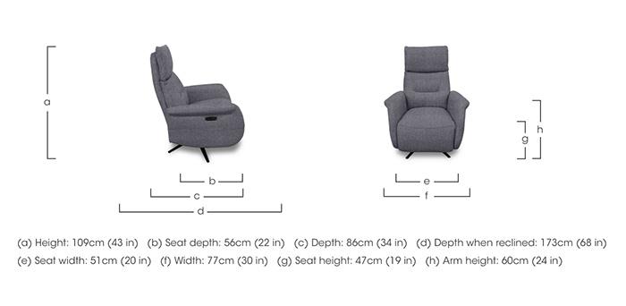 Designer Chair Collection Dusseldorf Fabric Power Recliner Swivel Chair in  on Furniture Village