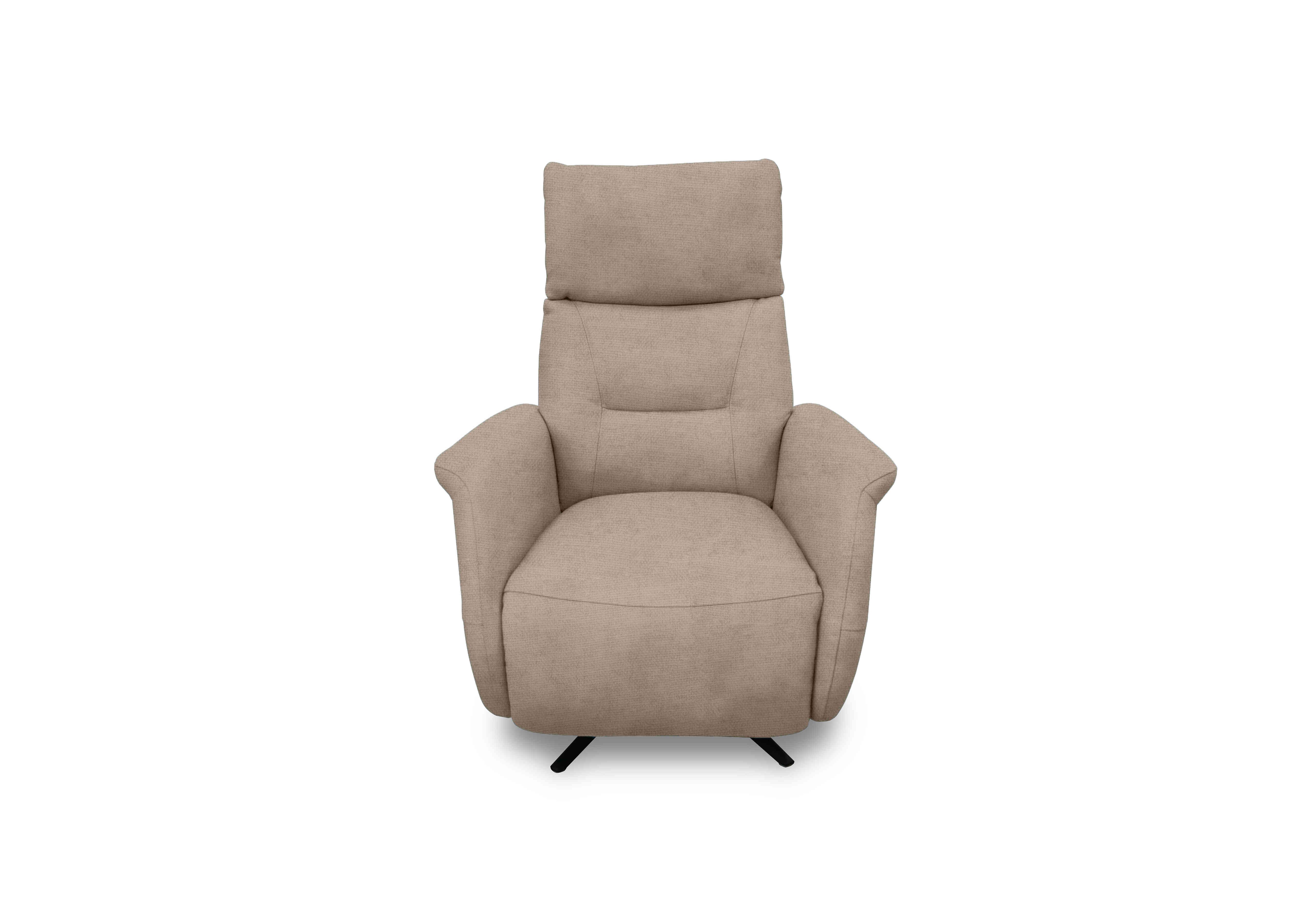 Designer Chair Collection Dusseldorf Fabric Power Recliner Swivel Chair in Fab-Coe-R120 Light Khaki on Furniture Village