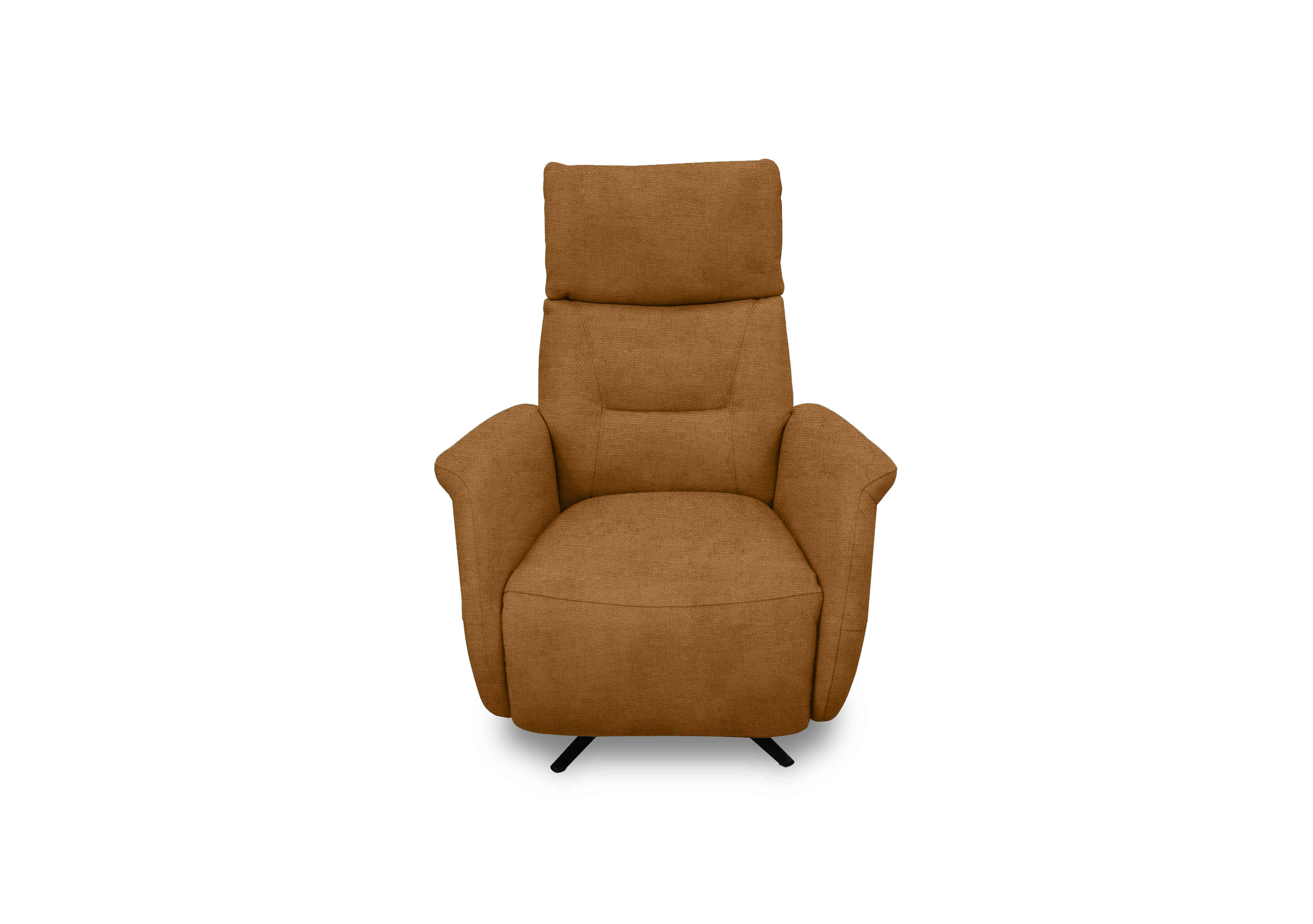 Designer Chair Collection Dusseldorf Fabric Power Recliner Swivel Chair in Fab-Coe-R272 Honey Yellow on Furniture Village
