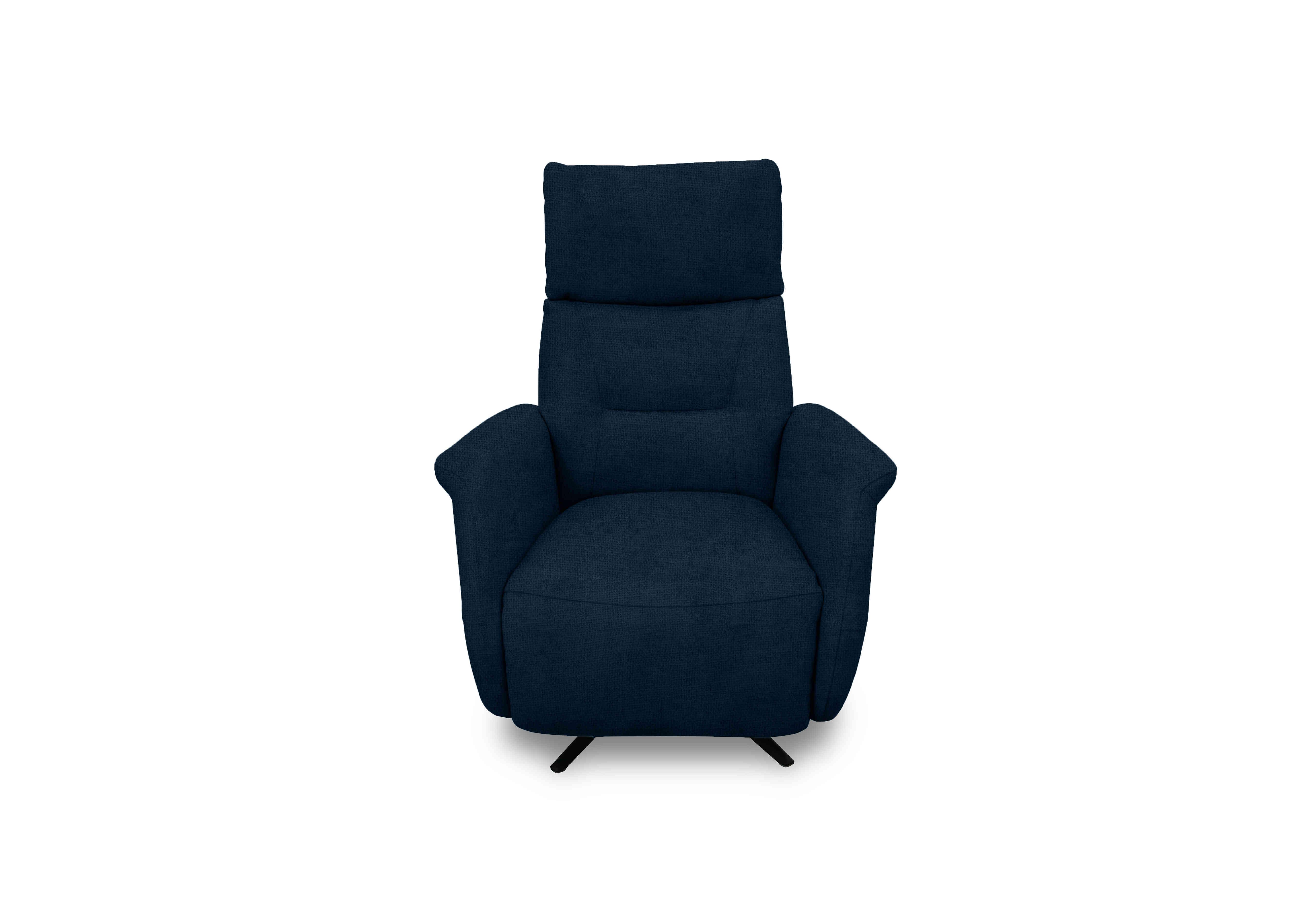 Designer Chair Collection Dusseldorf Fabric Power Recliner Swivel Chair in Fab-Coe-R304 Navy Blue on Furniture Village