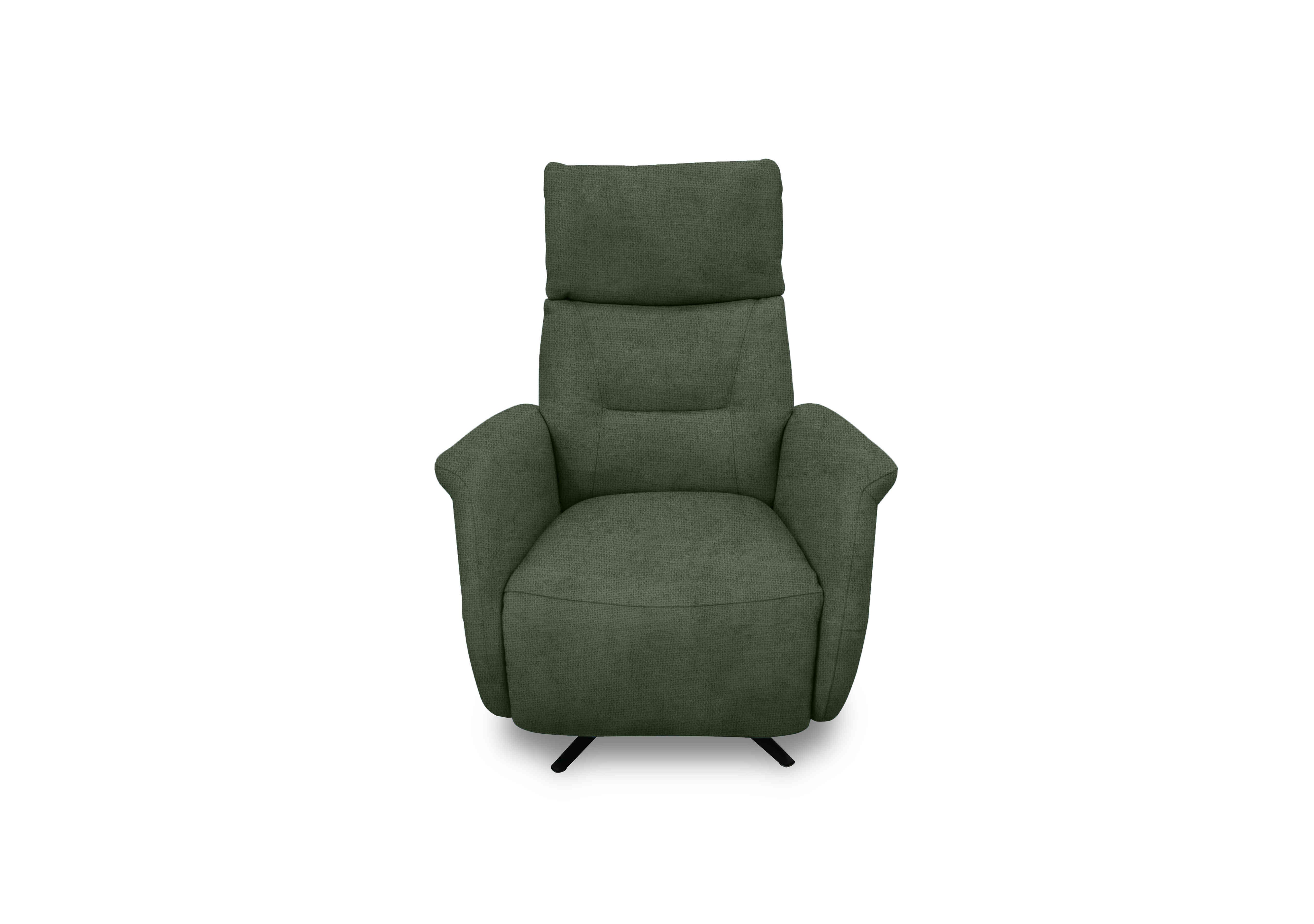 Designer Chair Collection Dusseldorf Fabric Power Recliner Swivel Chair in Fab-Coe-R801 Olive Green on Furniture Village