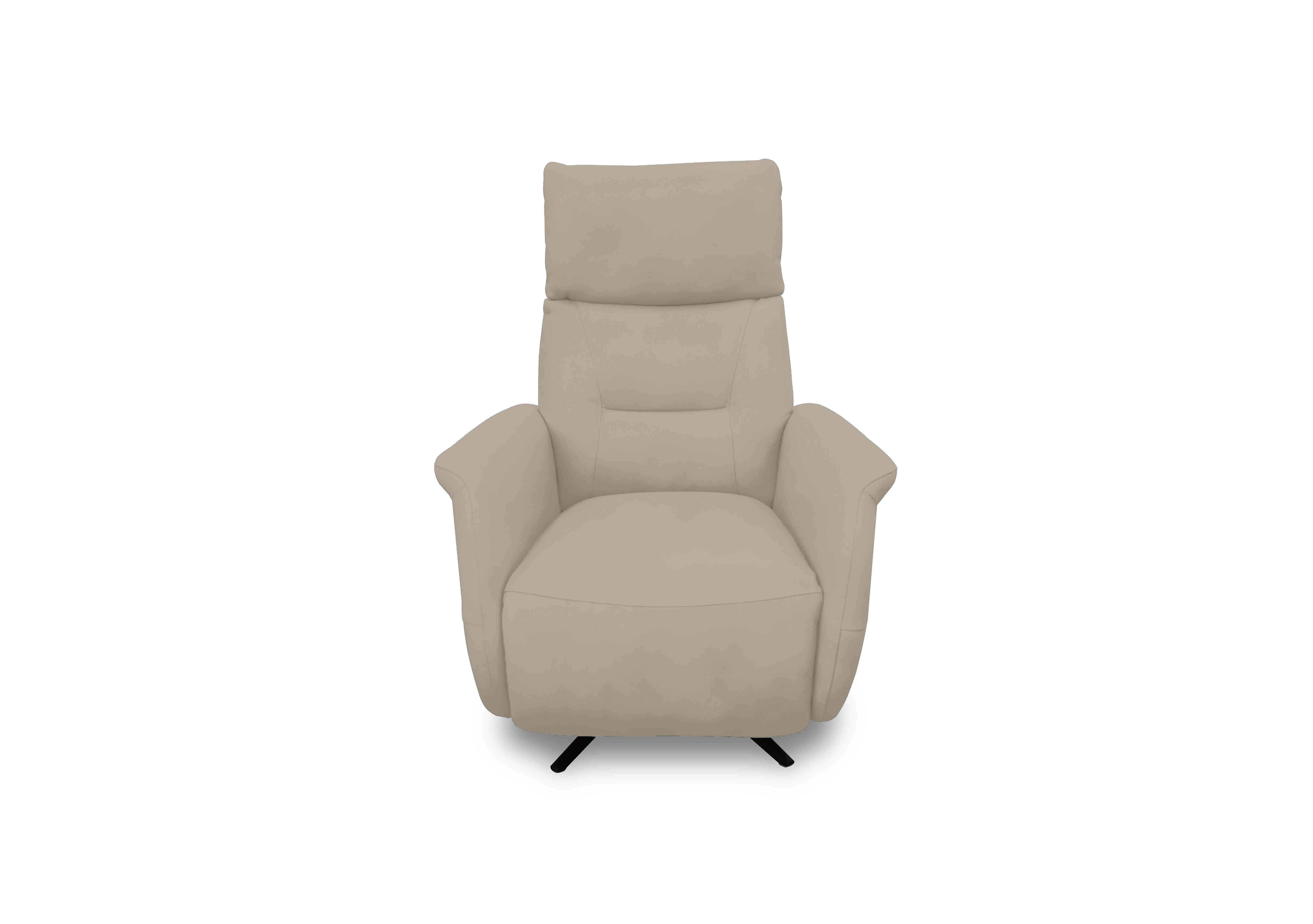 Designer Chair Collection Dusseldorf Fabric Power Recliner Swivel Chair in Fab-Meg-R32 Light Khaki on Furniture Village