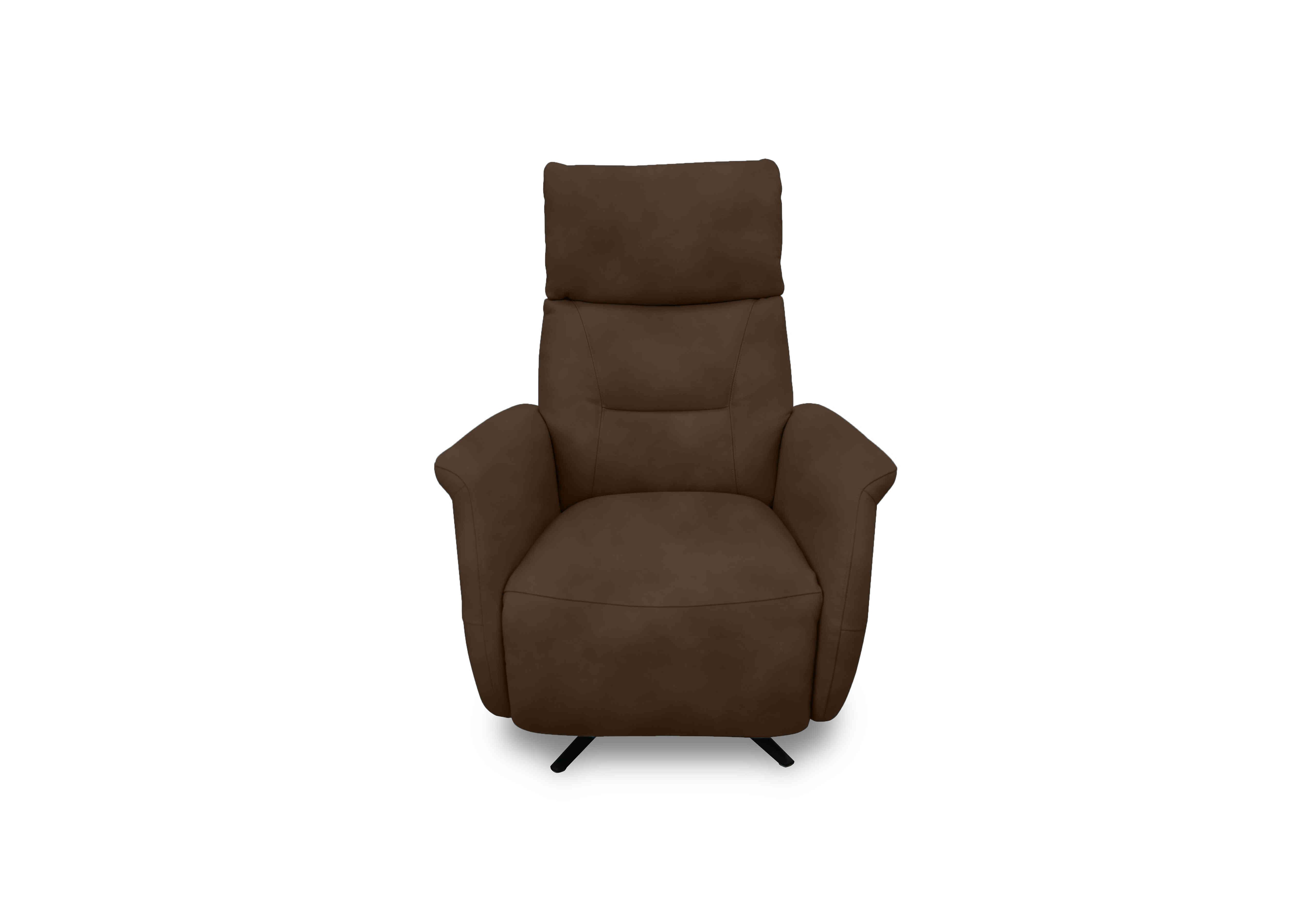 Designer Chair Collection Dusseldorf Fabric Power Recliner Swivel Chair in Sfa-Pey-R04 Dark Chocolate on Furniture Village