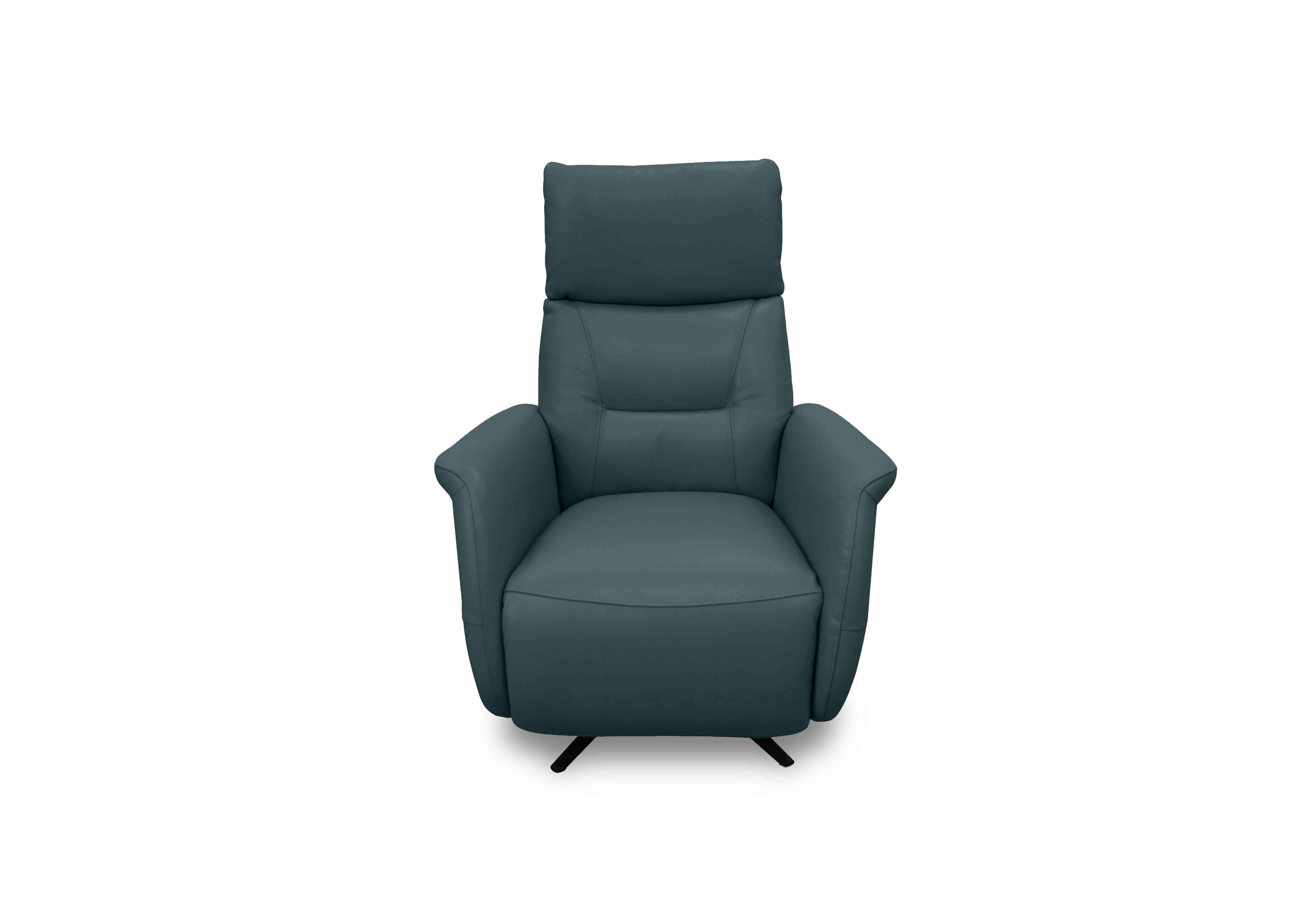Designer Chair Collection Dusseldorf Leather Power Recliner Swivel Chair in Bv-301e Lake Green on Furniture Village