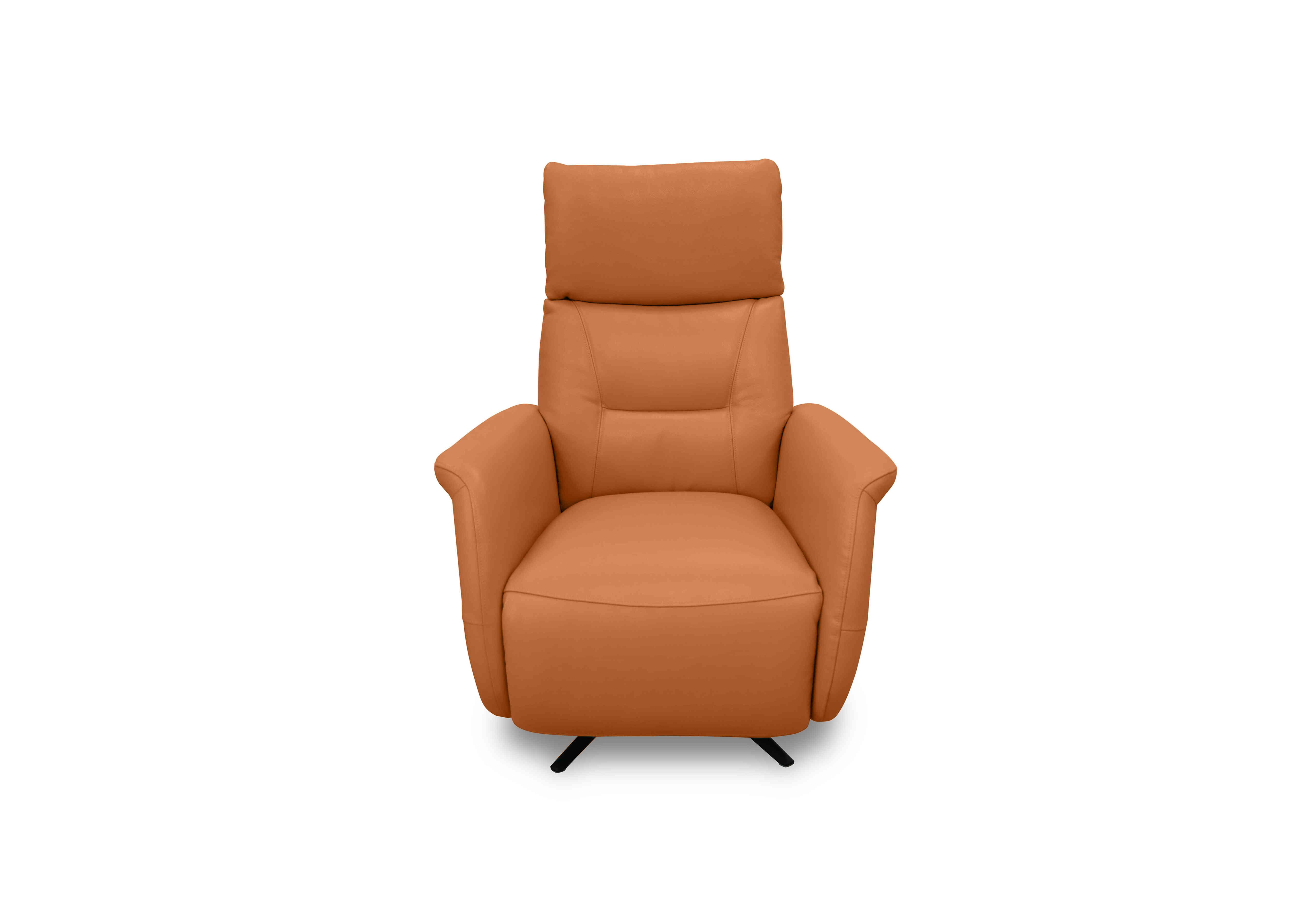Designer Chair Collection Dusseldorf Leather Power Recliner Swivel Chair in Bv-335e Honey Yellow on Furniture Village