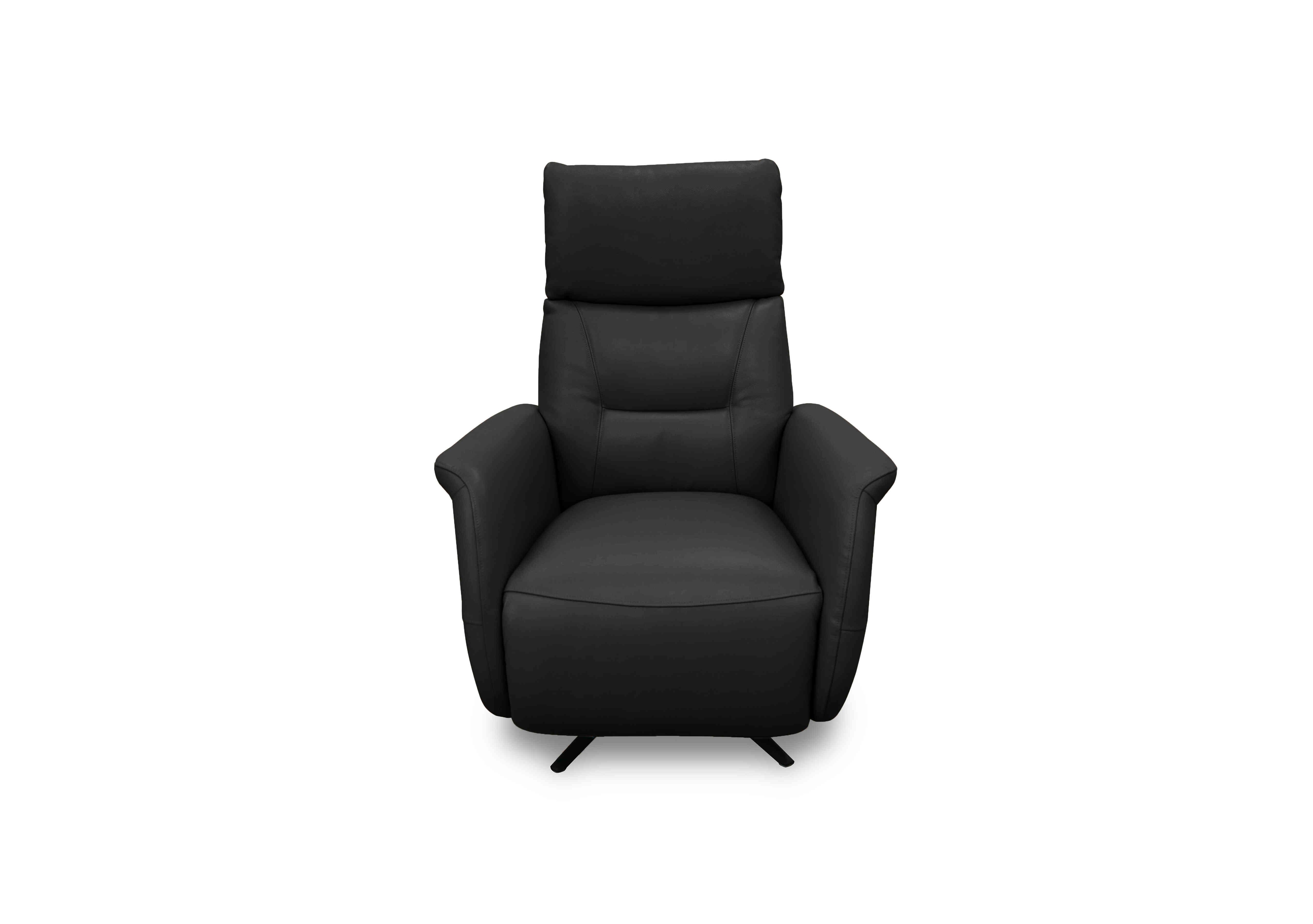 Designer Chair Collection Dusseldorf Leather Power Recliner Swivel Chair in Bv-3500 Classic Black on Furniture Village