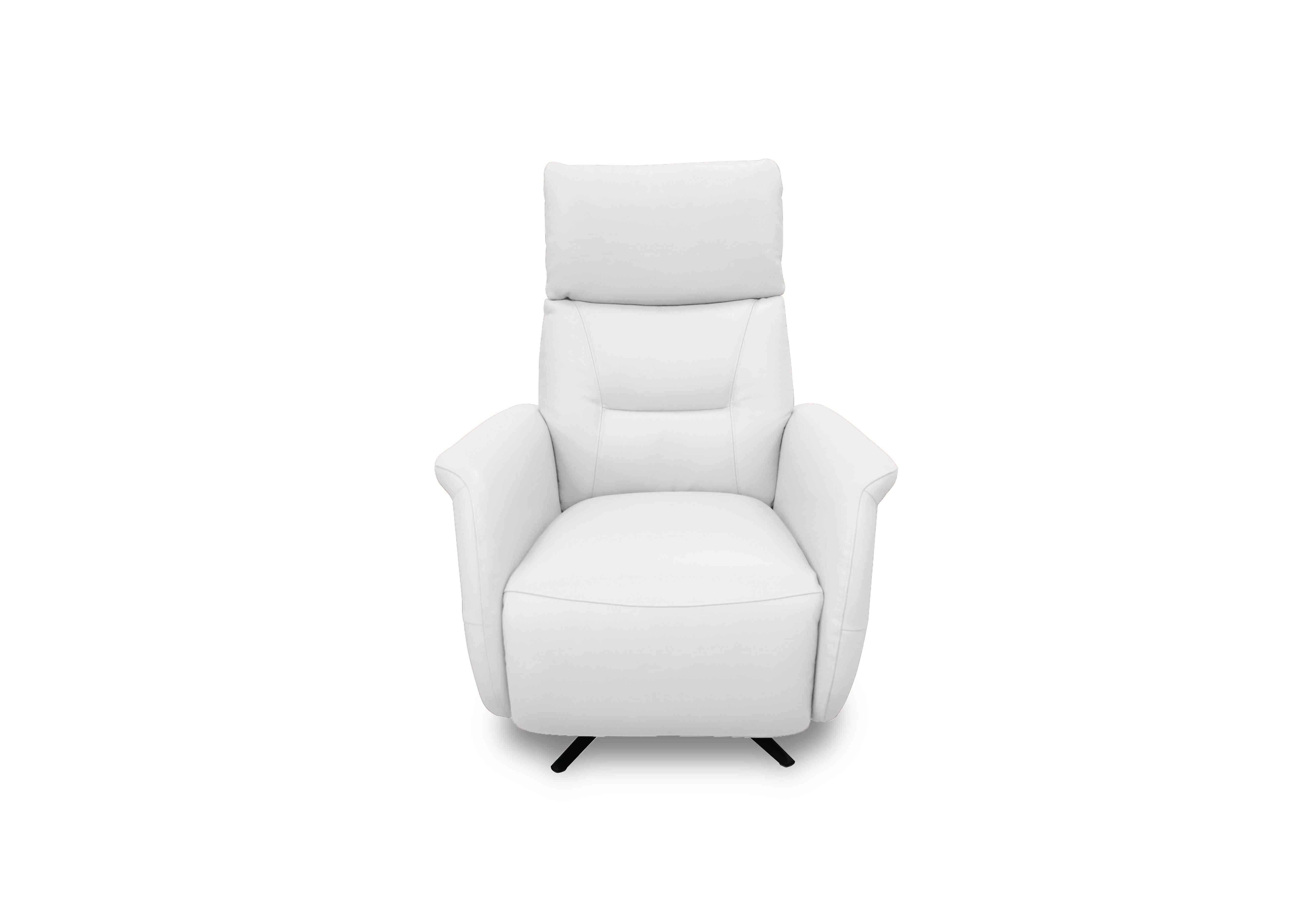 Designer Chair Collection Dusseldorf Leather Power Recliner Swivel Chair in Bv-744d Star White on Furniture Village