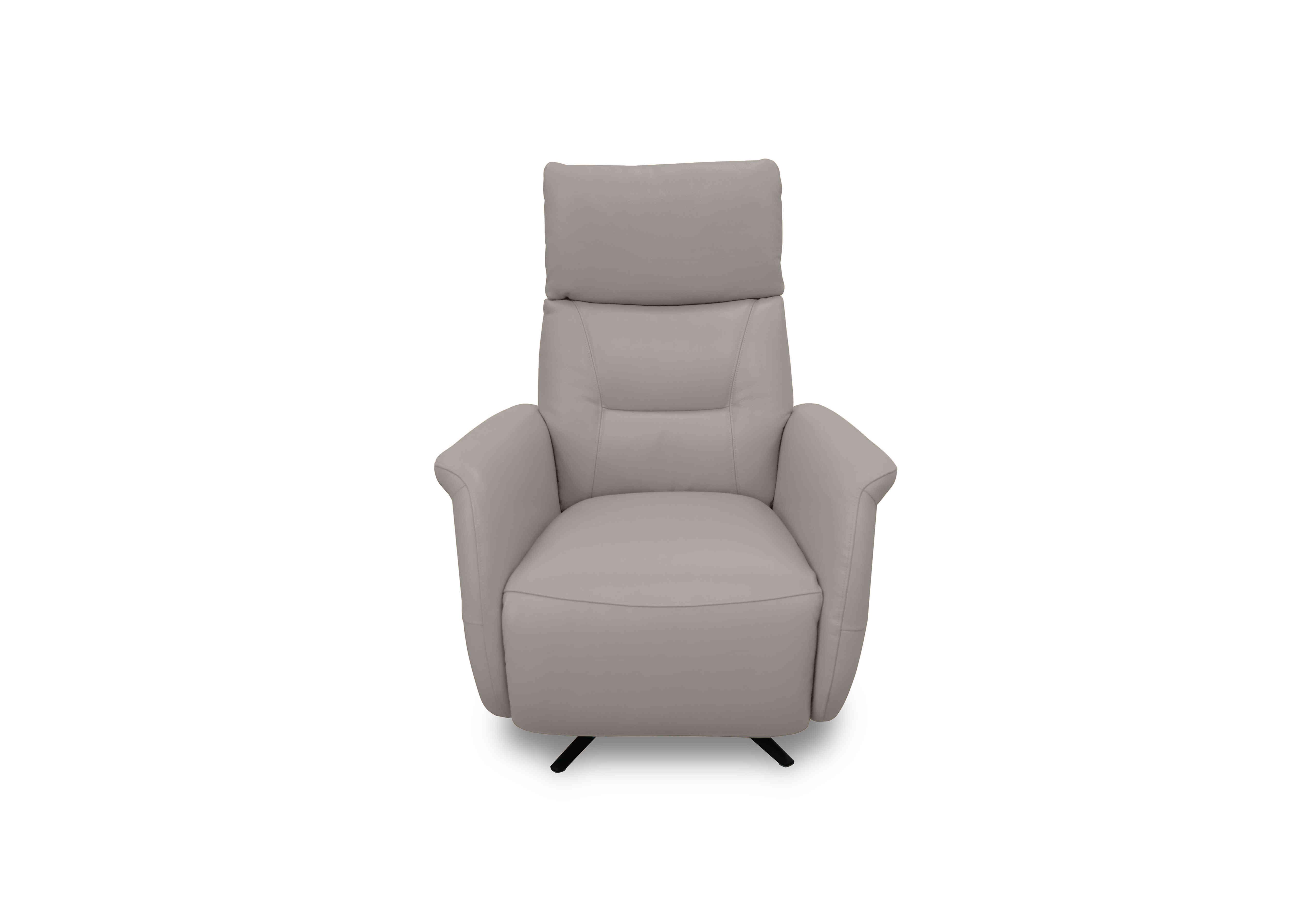 Designer Chair Collection Dusseldorf Leather Power Recliner Swivel Chair in Bv-946b Silver Grey on Furniture Village