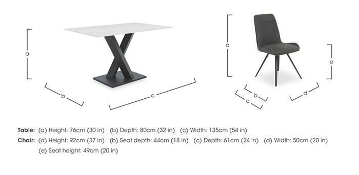 Warrior Crystal White Compact Fixed Dining Table with 4 Standard Dining Chairs in  on Furniture Village