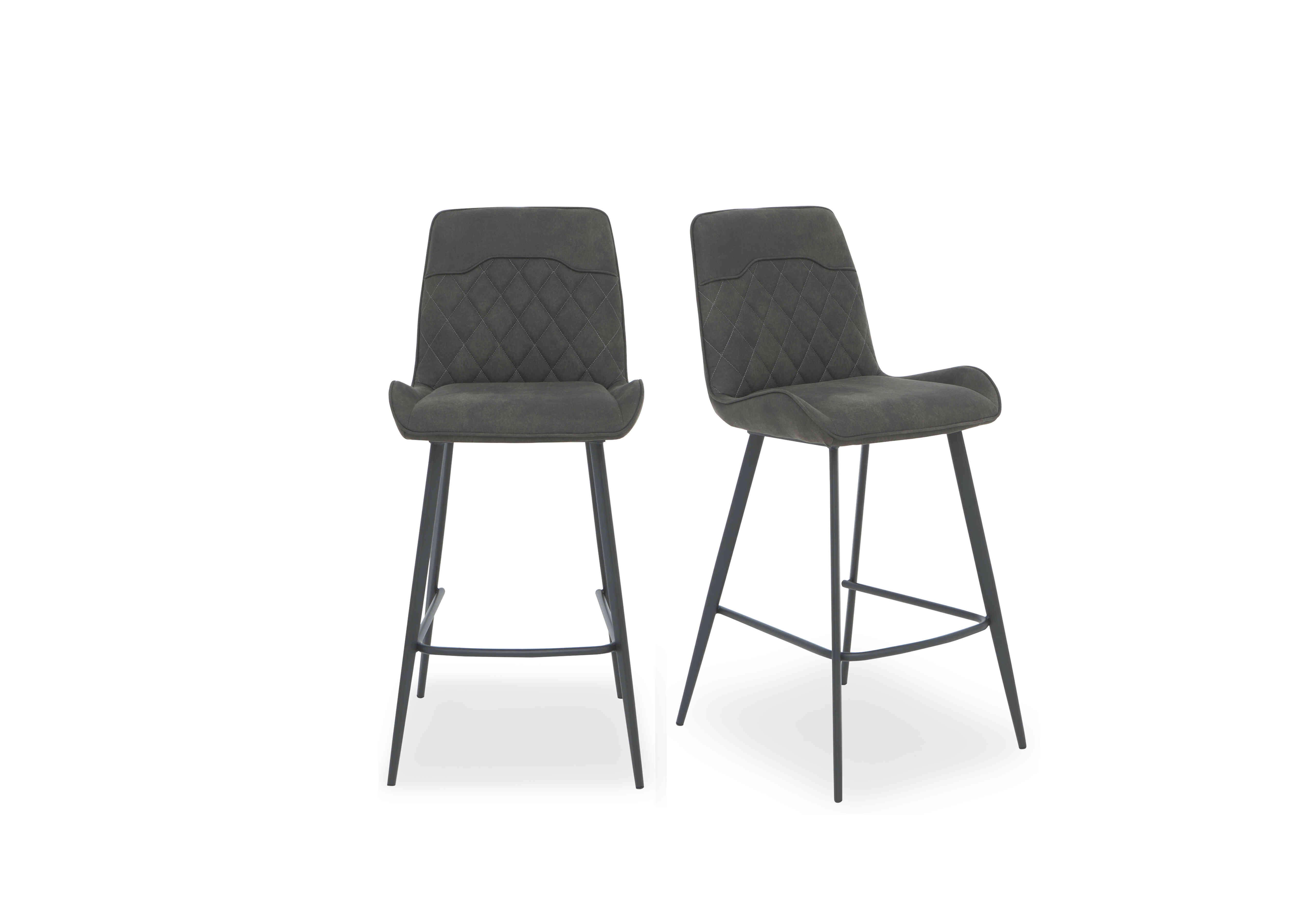 Warrior Pair of Standard Bar Stools in Grey on Furniture Village