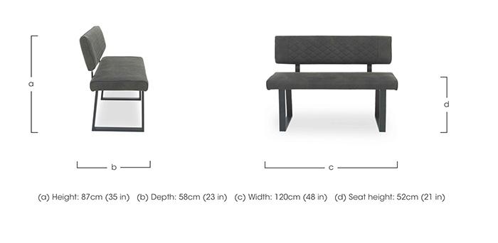 Warrior High Back Dining Bench in  on Furniture Village