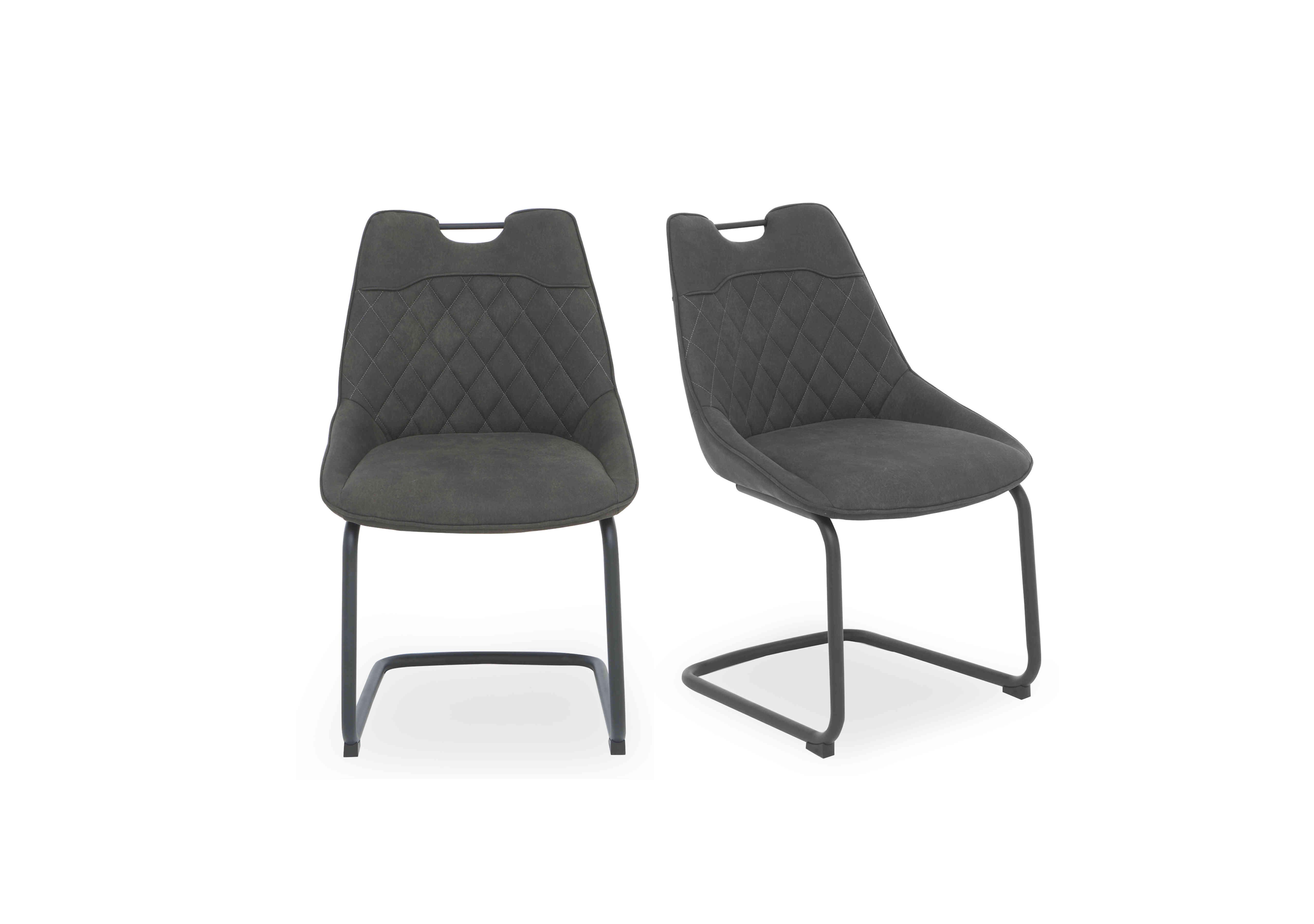 Warrior Pair of Cantilever Dining Chairs in Grey on Furniture Village