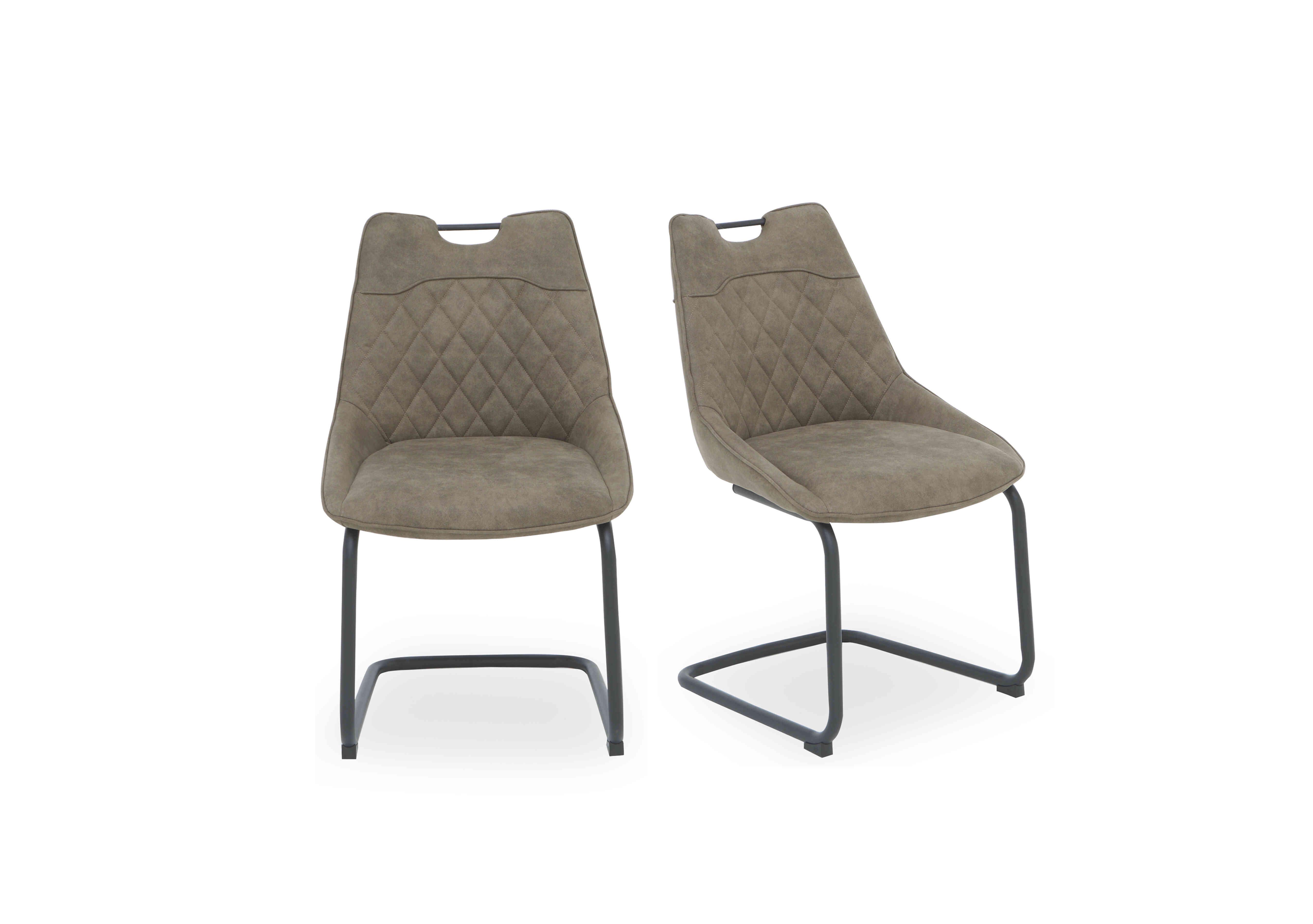 Warrior Pair of Cantilever Dining Chairs in Taupe on Furniture Village