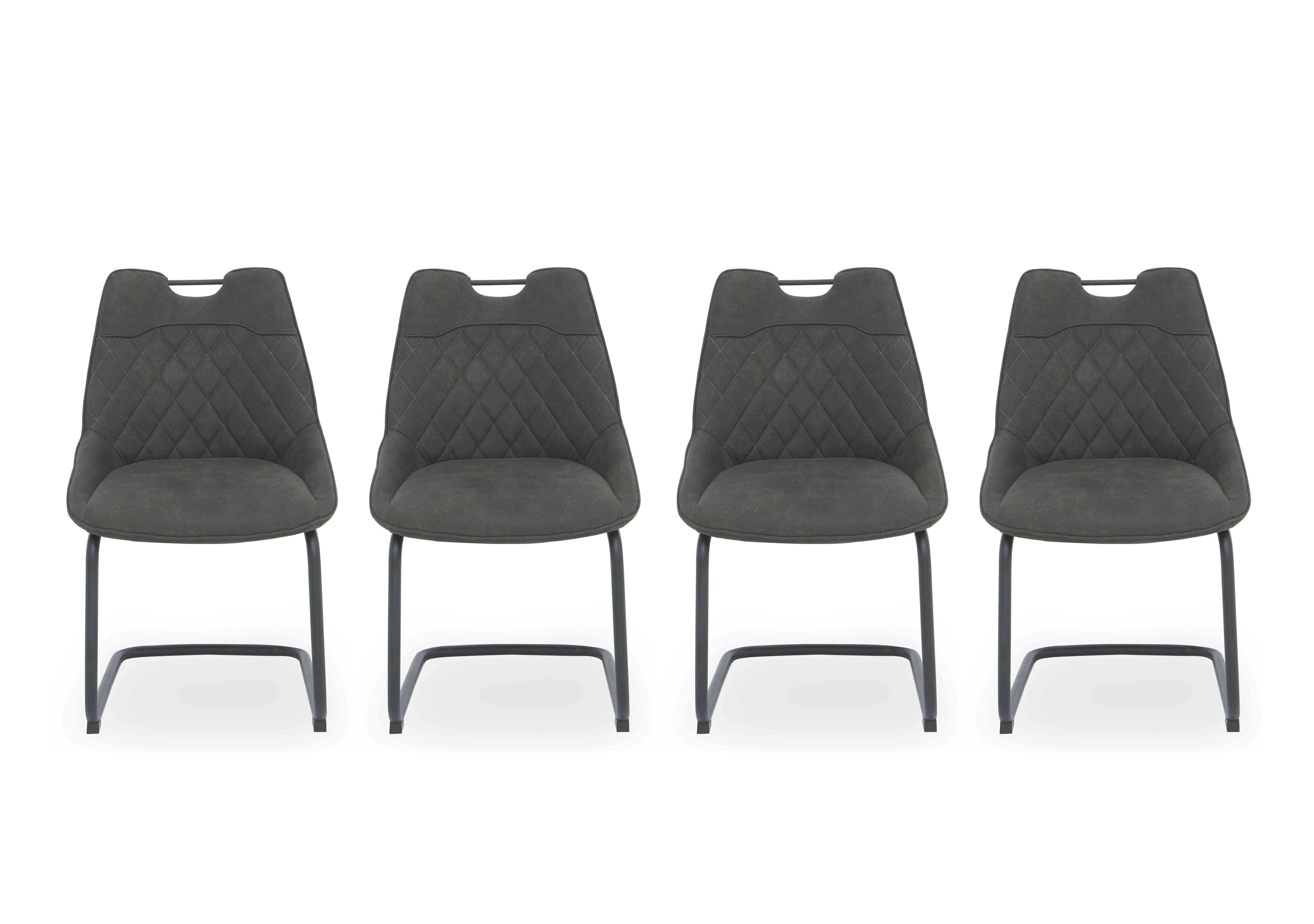 Warrior Set of 4 Cantilever Dining Chairs in Grey on Furniture Village