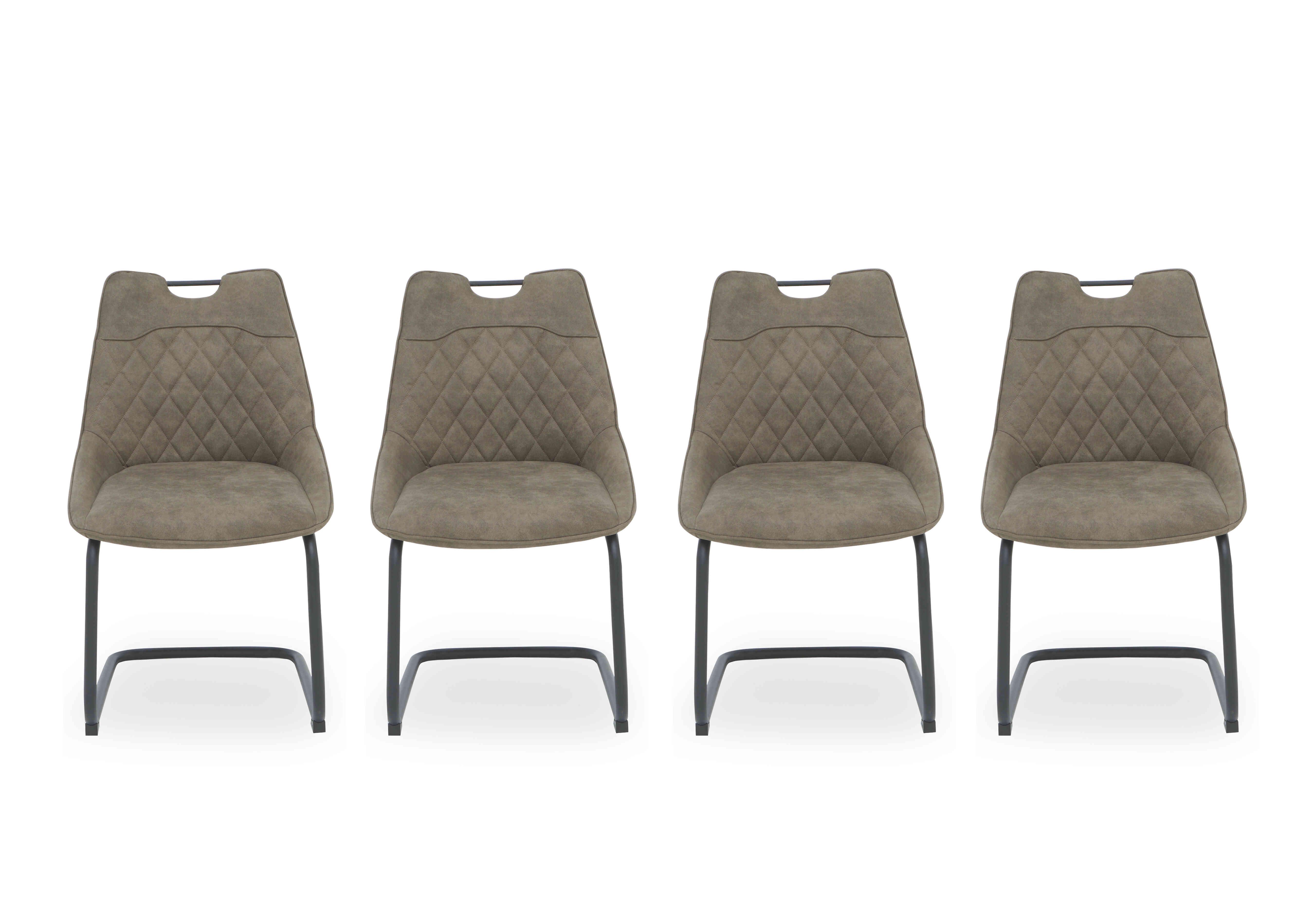 Warrior Set of 4 Cantilever Dining Chairs in Taupe on Furniture Village