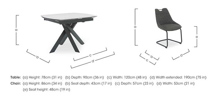 Warrior Crystal White Swivel Extending Dining Table with 4 Cantilever Dining Chairs in  on Furniture Village