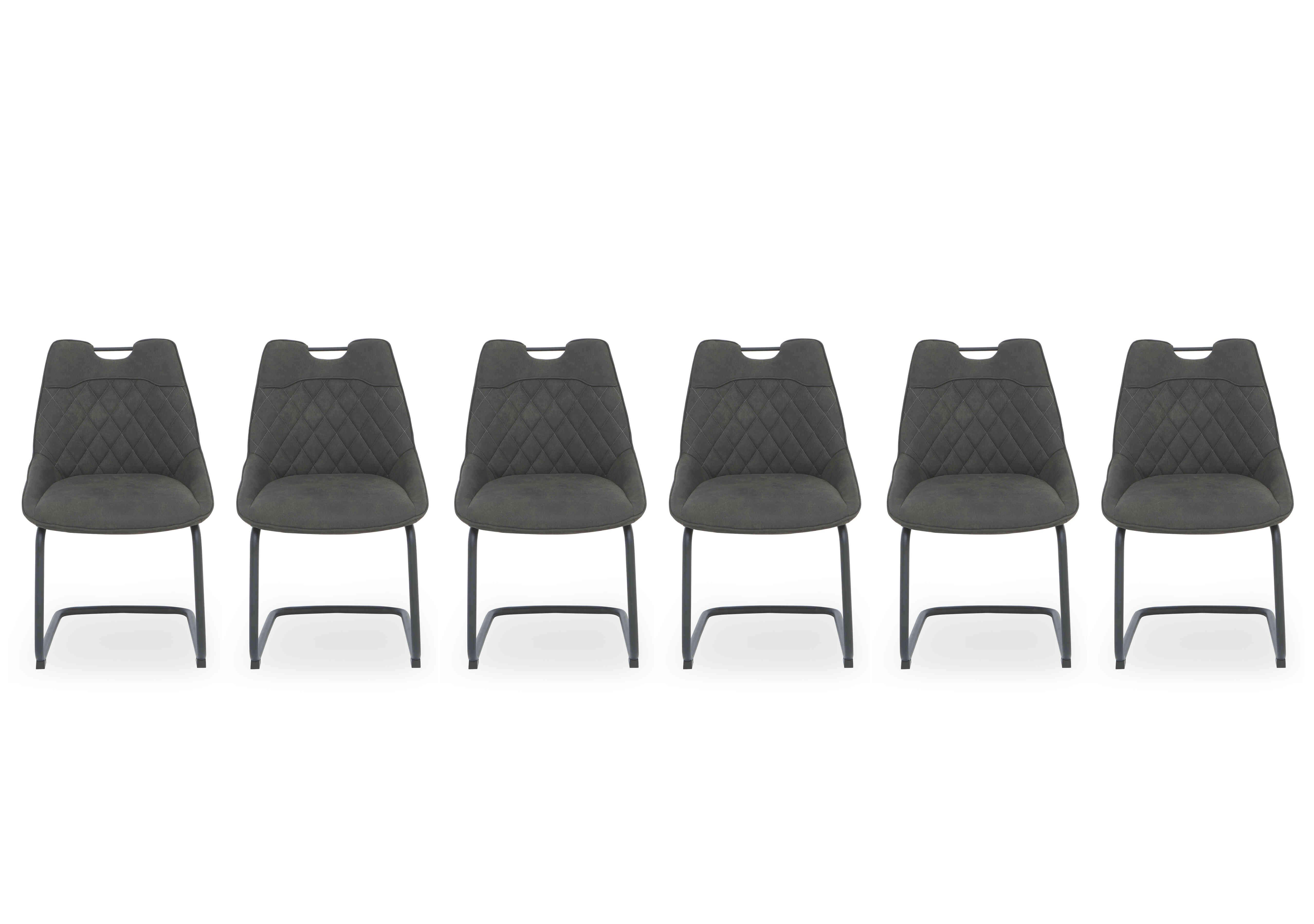 Warrior Set of 6 Cantilever Dining Chairs in Grey on Furniture Village